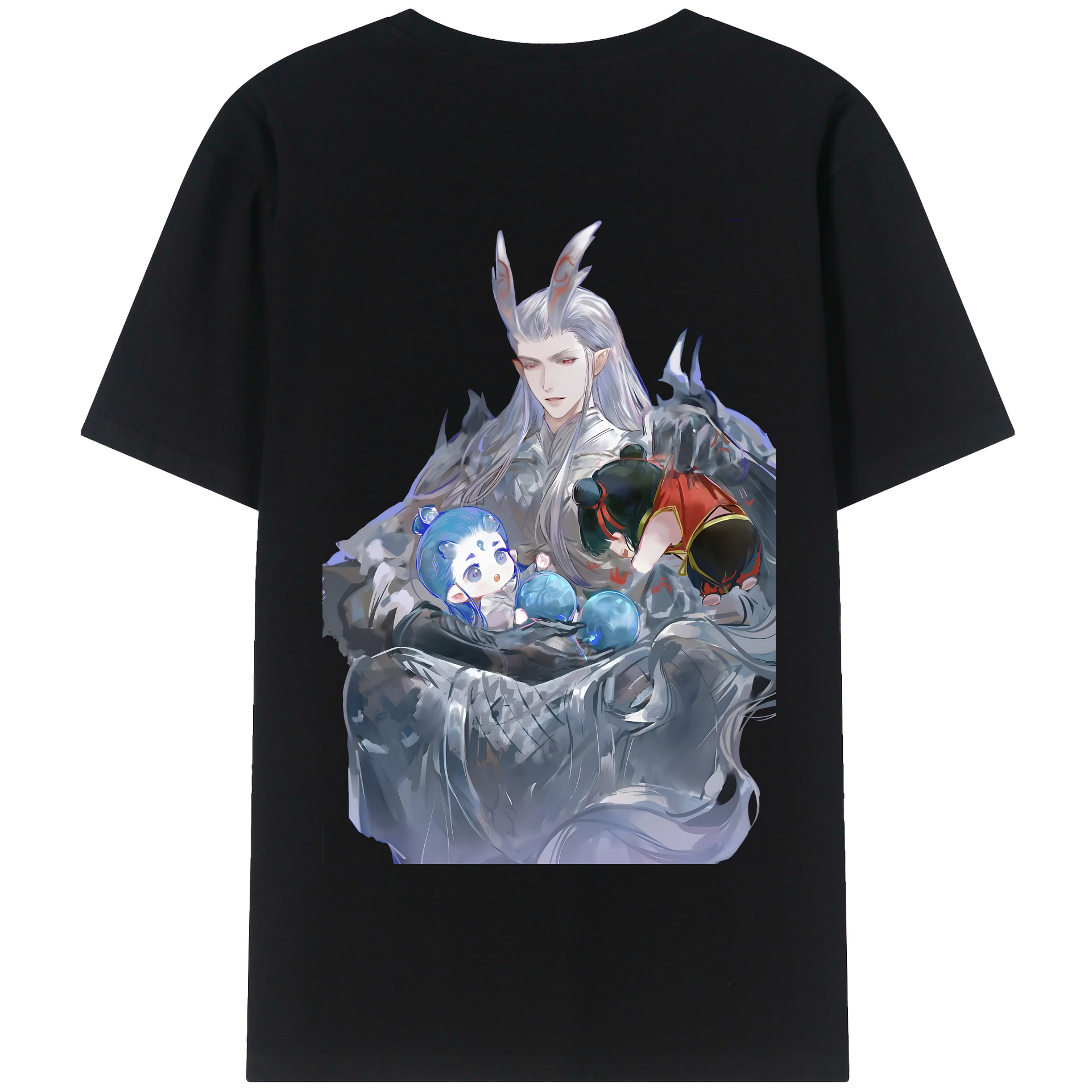 （画像用） Ne Zha 2 ナタ 魔童の大暴れ 綿100％半袖Tシャツ（背面プリント）