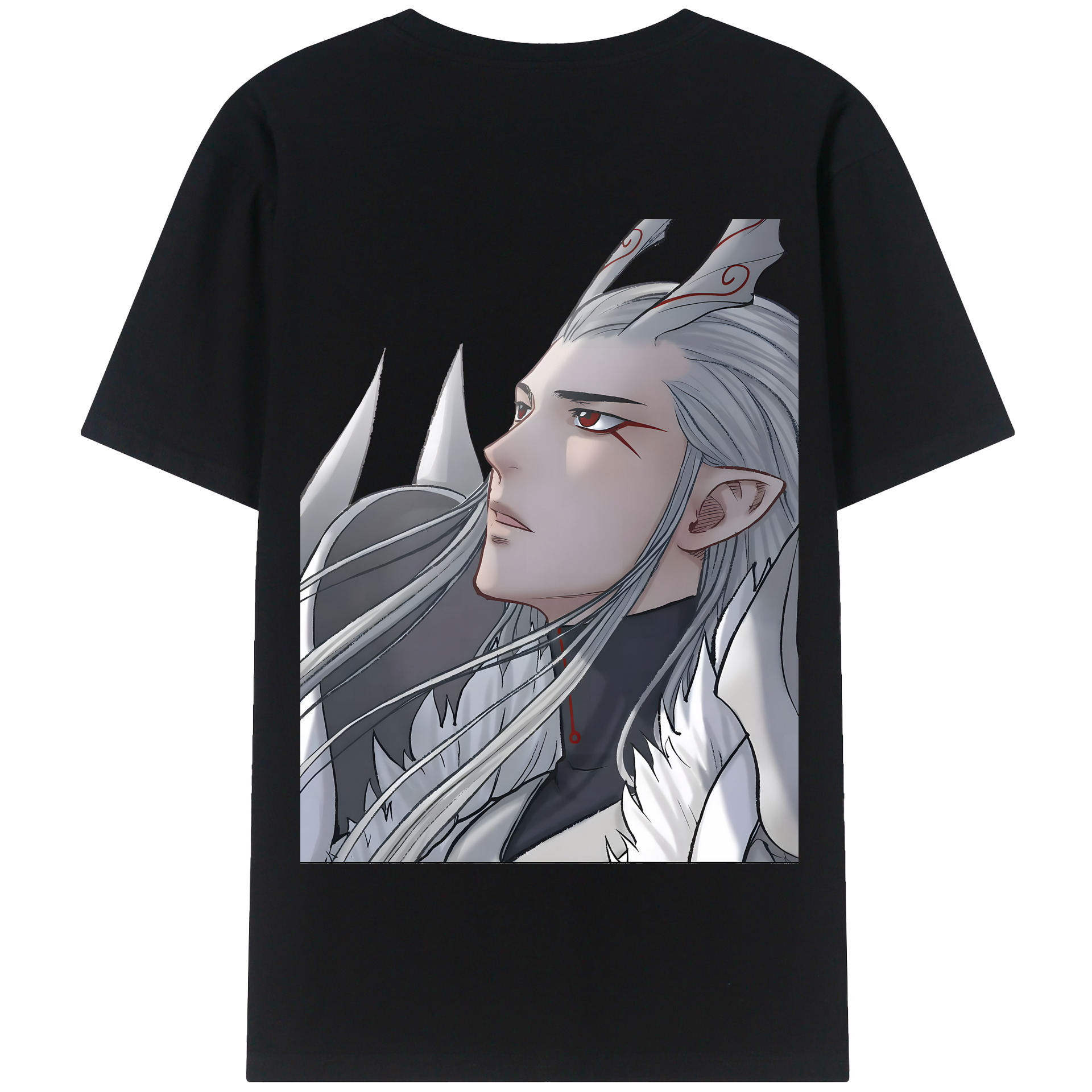 （画像用） Ne Zha 2 ナタ 魔童の大暴れ 綿100％半袖Tシャツ（背面プリント）