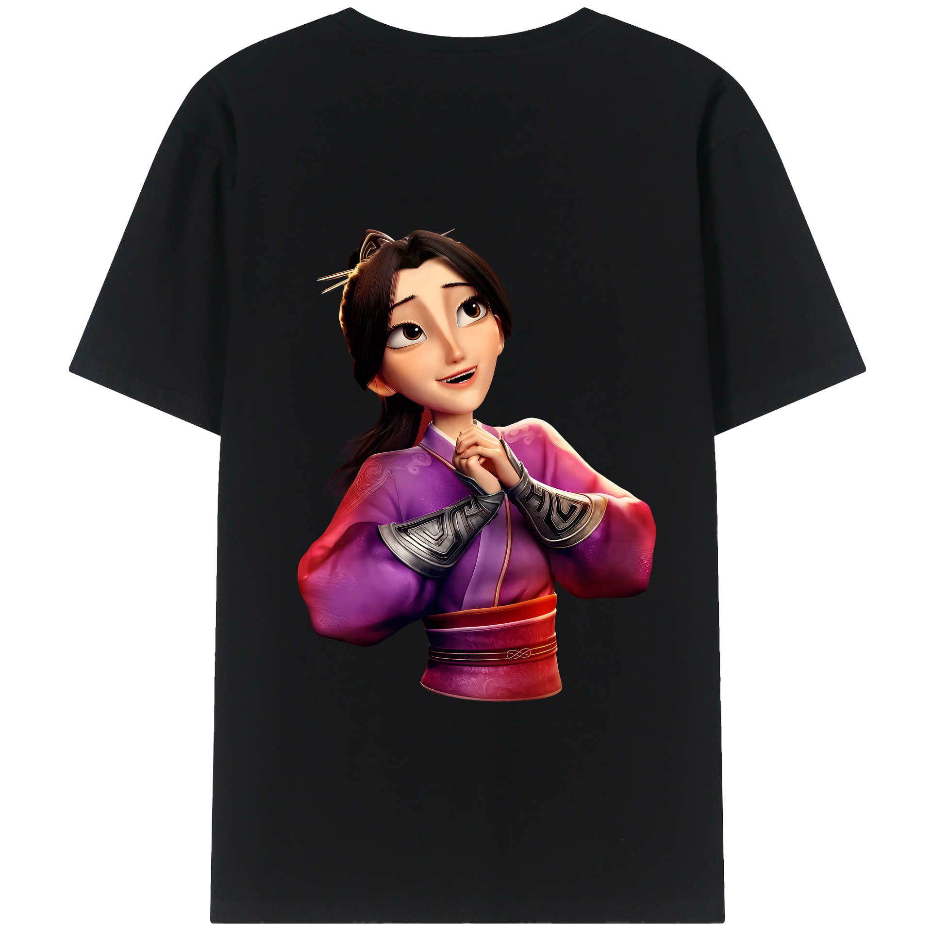 （画像用） Ne Zha 2 ナタ 魔童の大暴れ 綿100％半袖Tシャツ（背面プリント）