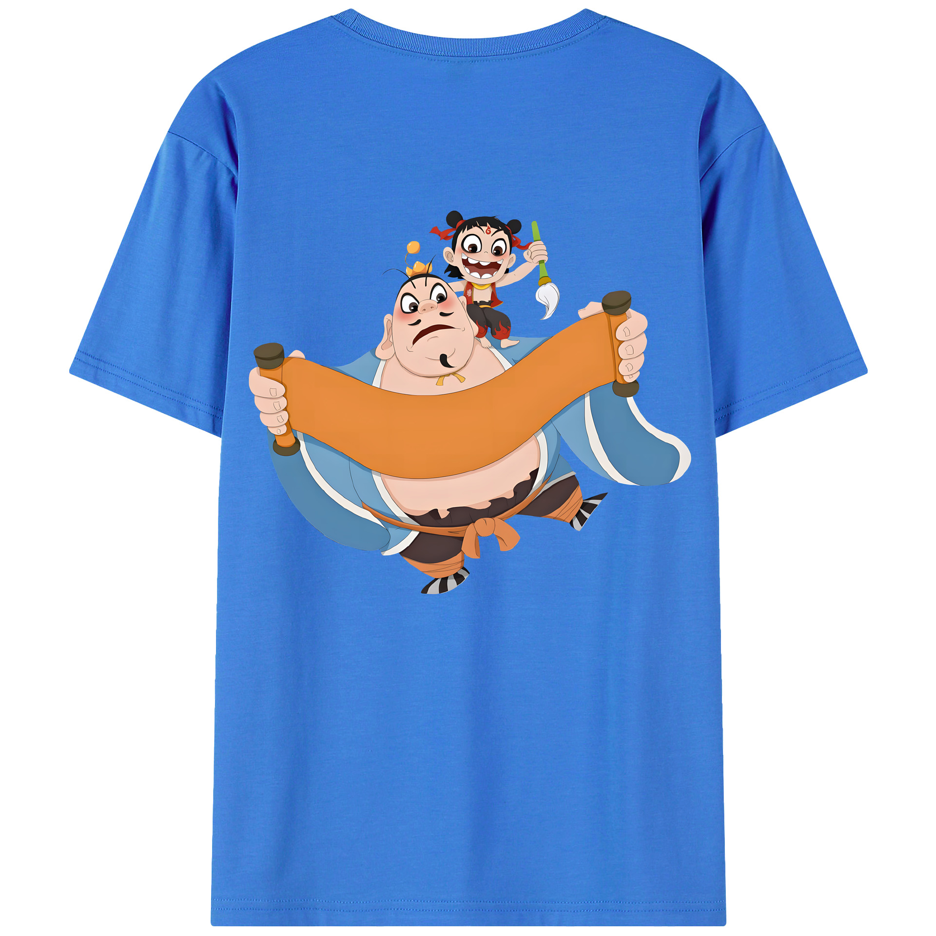 （画像用） Ne Zha 2 ナタ 魔童の大暴れ 綿100％半袖Tシャツ（背面プリント）