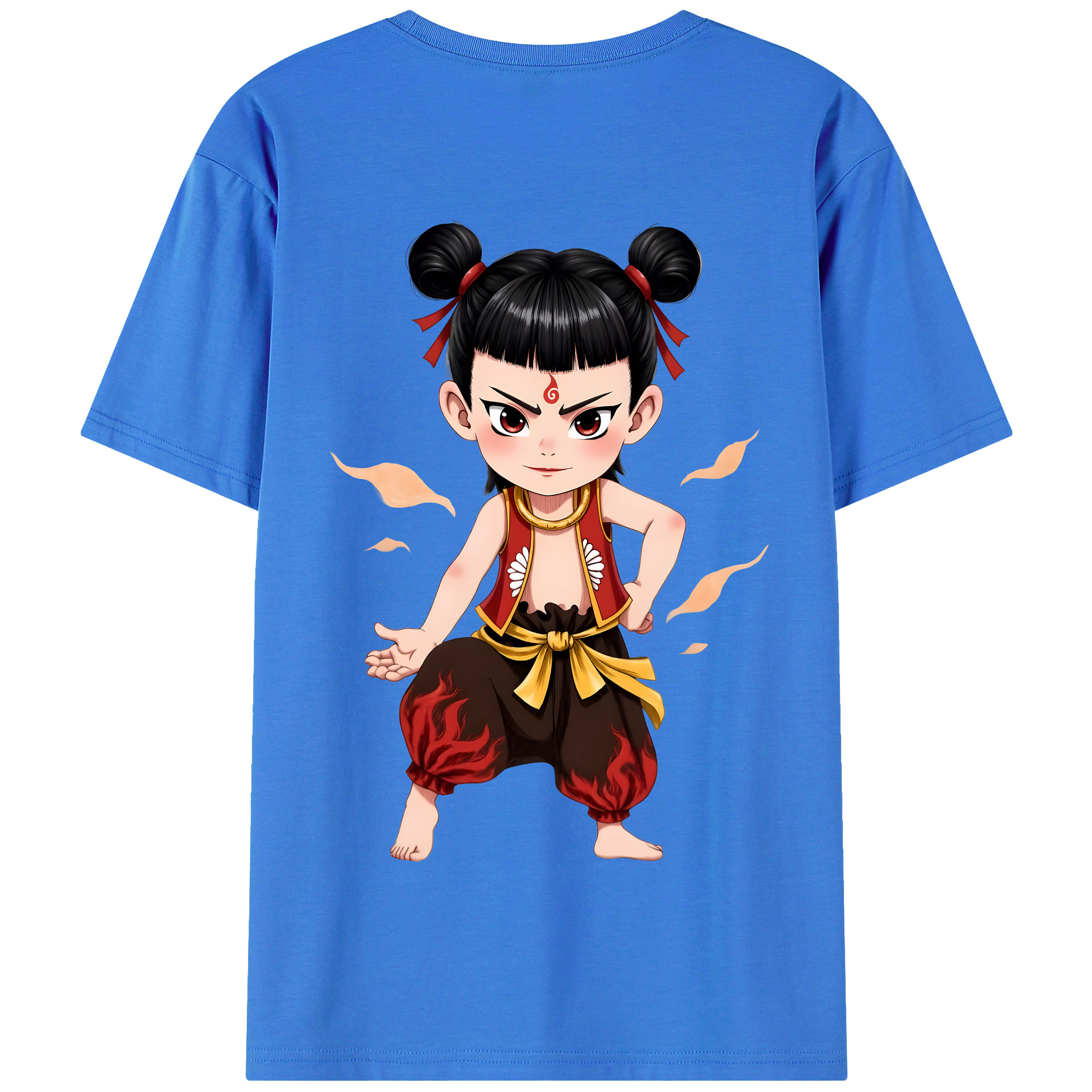 （画像用） Ne Zha 2 ナタ 魔童の大暴れ 綿100％半袖Tシャツ（背面プリント）
