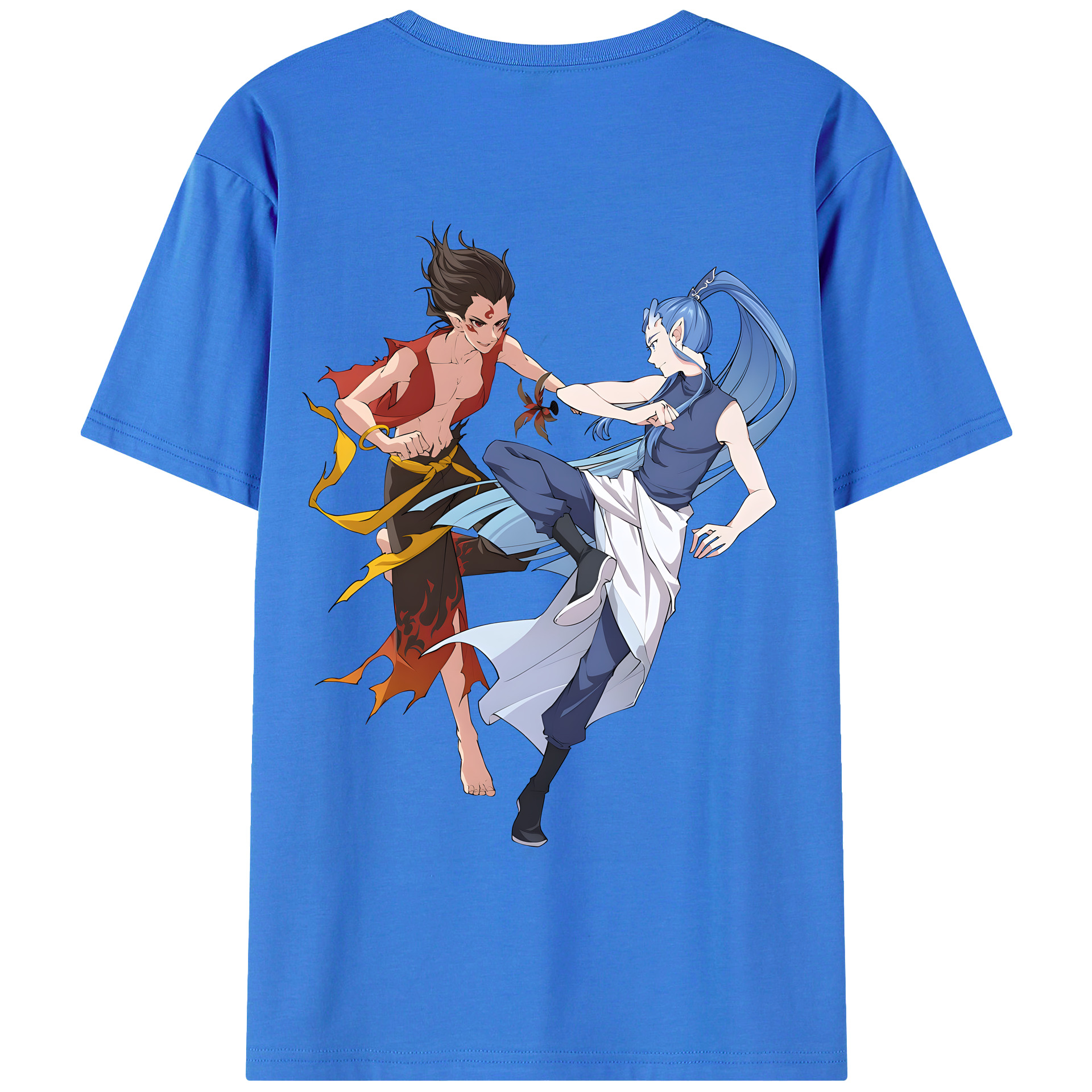 （画像用） Ne Zha 2 ナタ 魔童の大暴れ 綿100％半袖Tシャツ（背面プリント）
