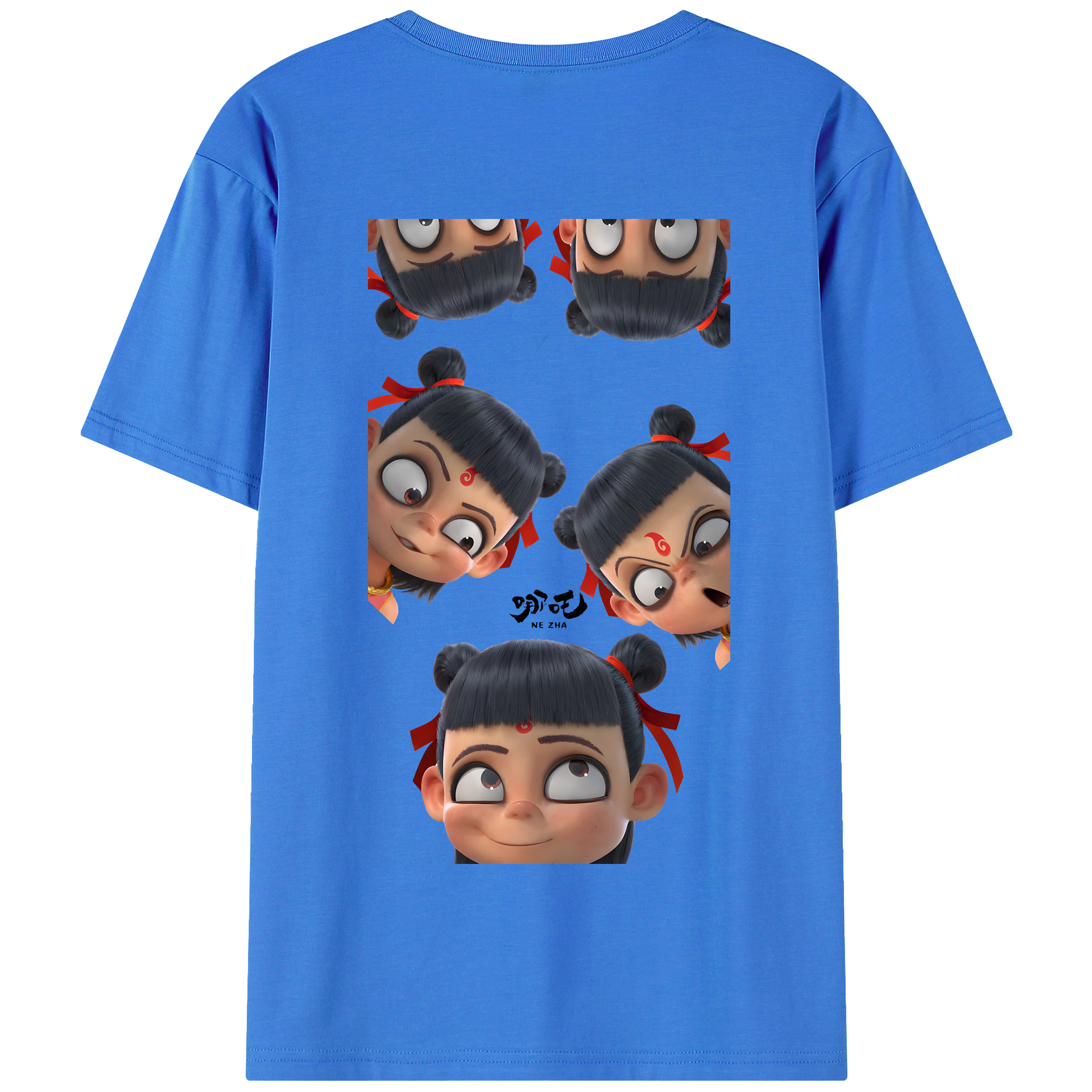 （画像用） Ne Zha 2 ナタ 魔童の大暴れ 綿100％半袖Tシャツ（背面プリント）