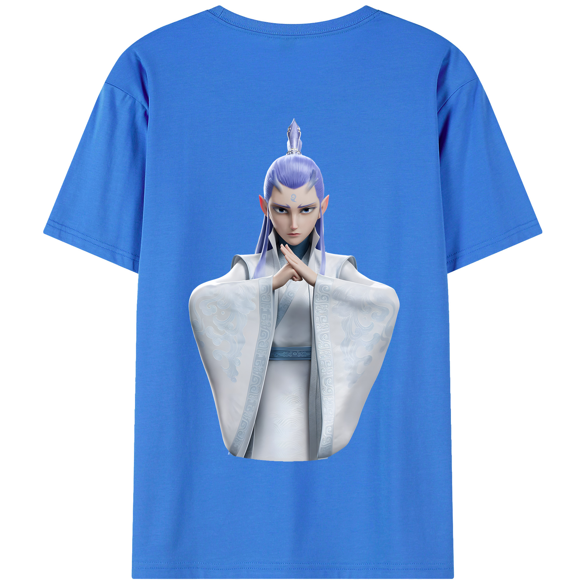 （画像用） Ne Zha 2 ナタ 魔童の大暴れ 綿100％半袖Tシャツ（背面プリント）