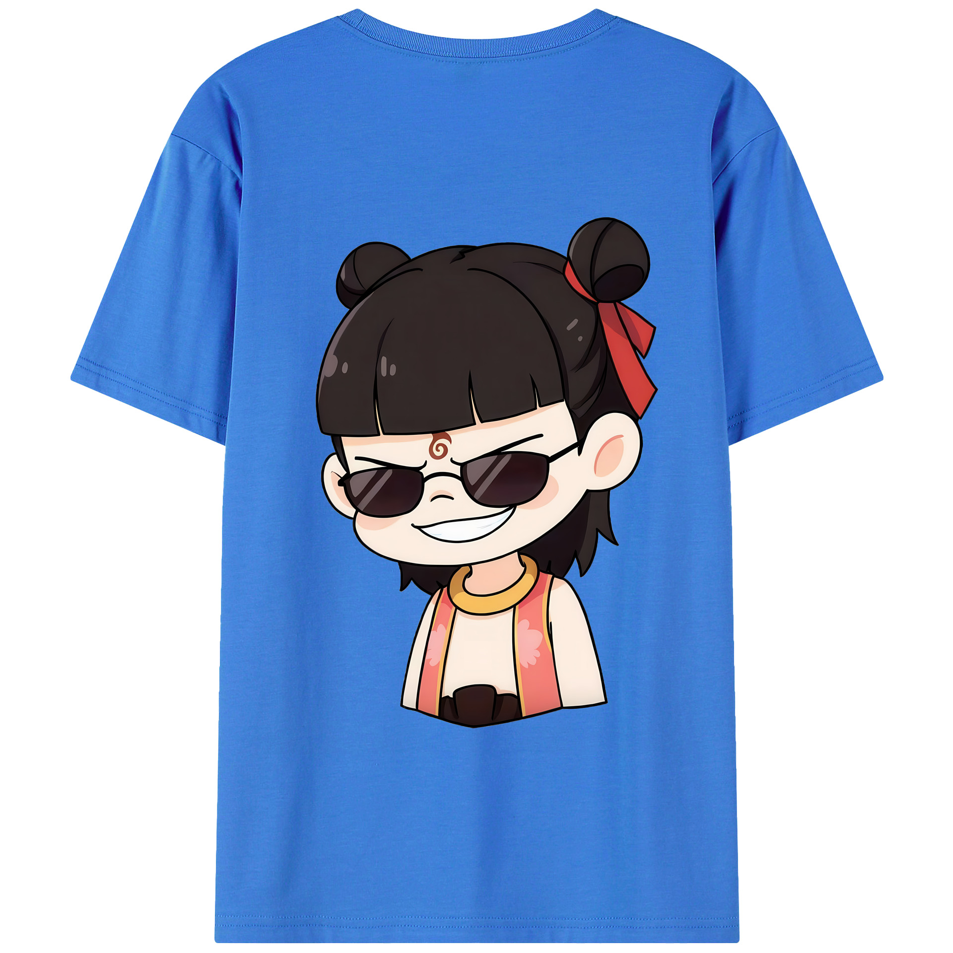 （画像用） Ne Zha 2 ナタ 魔童の大暴れ 綿100％半袖Tシャツ（背面プリント）