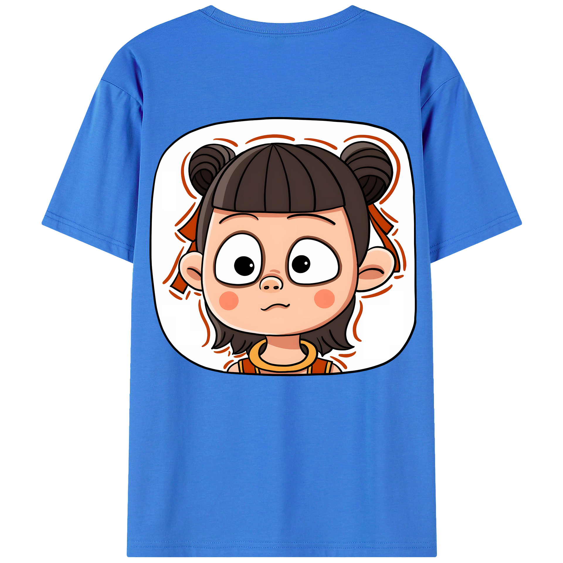（画像用） Ne Zha 2 ナタ 魔童の大暴れ 綿100％半袖Tシャツ（背面プリント）