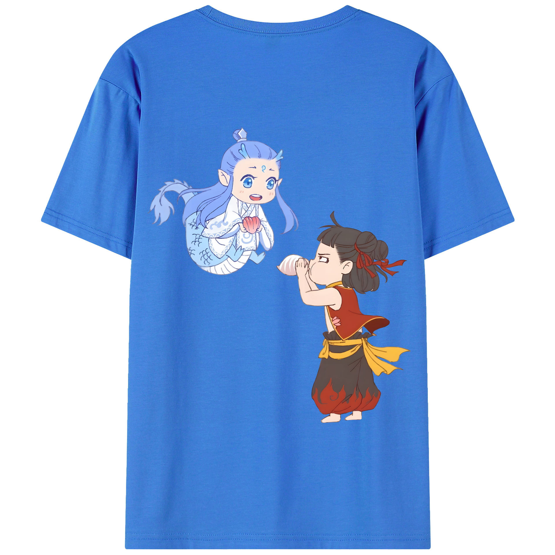 （画像用） Ne Zha 2 ナタ 魔童の大暴れ 綿100％半袖Tシャツ（背面プリント）