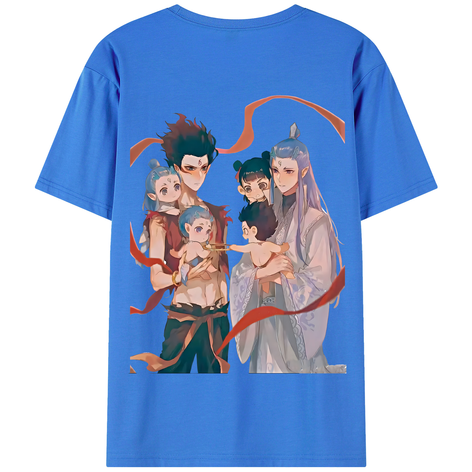 （画像用） Ne Zha 2 ナタ 魔童の大暴れ 綿100％半袖Tシャツ（背面プリント）