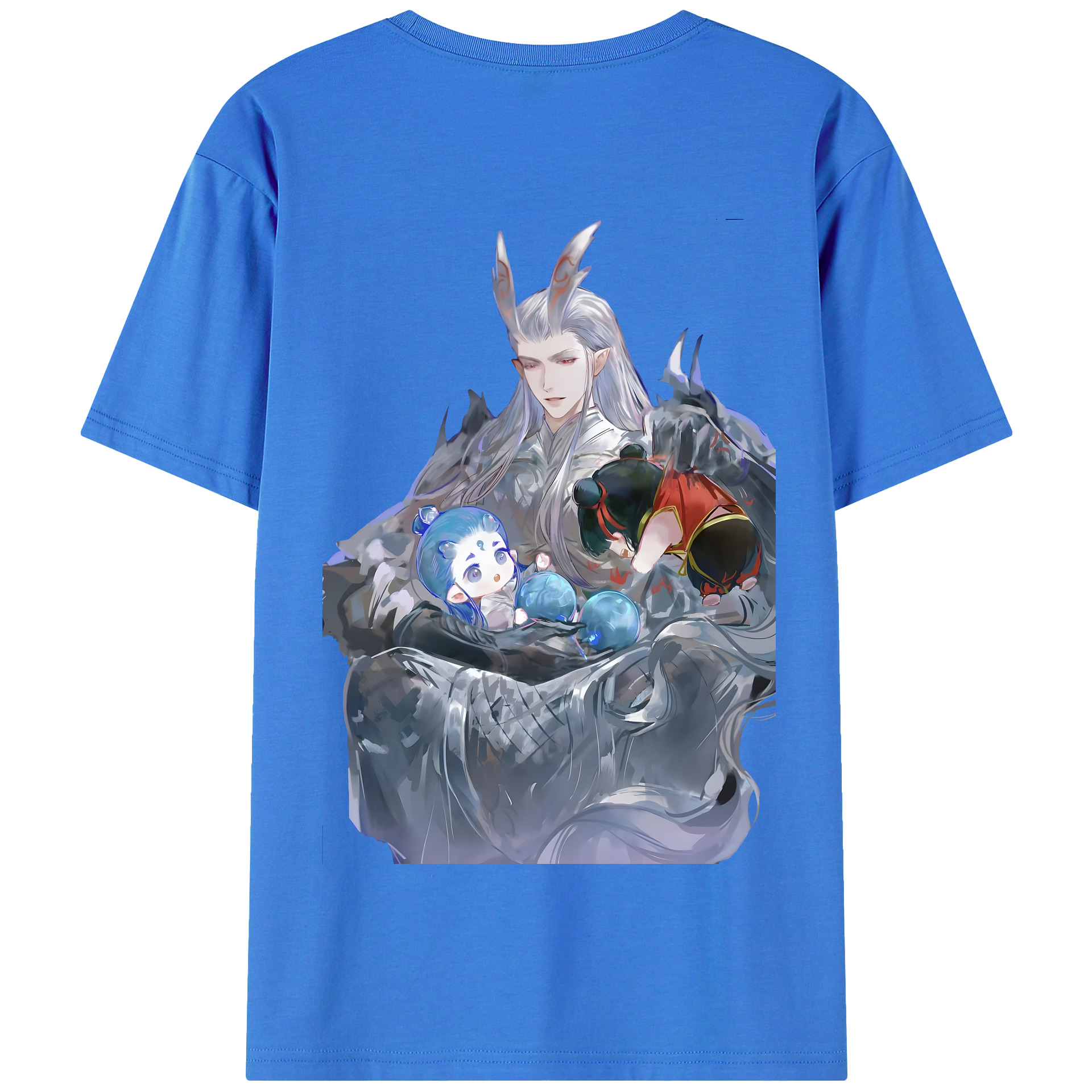 （画像用） Ne Zha 2 ナタ 魔童の大暴れ 綿100％半袖Tシャツ（背面プリント）
