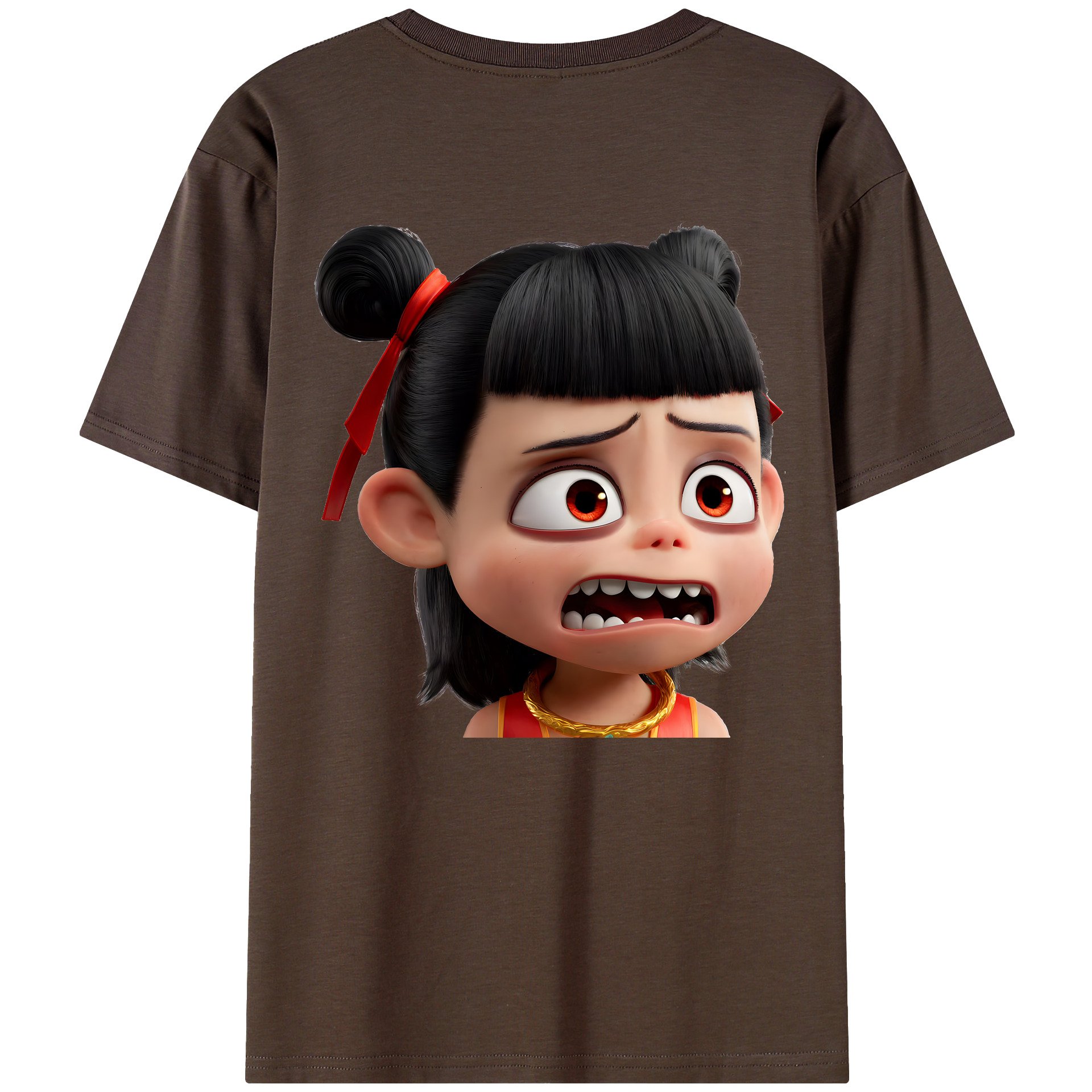 （画像用） Ne Zha 2 ナタ 魔童の大暴れ 綿100％半袖Tシャツ（背面プリント）