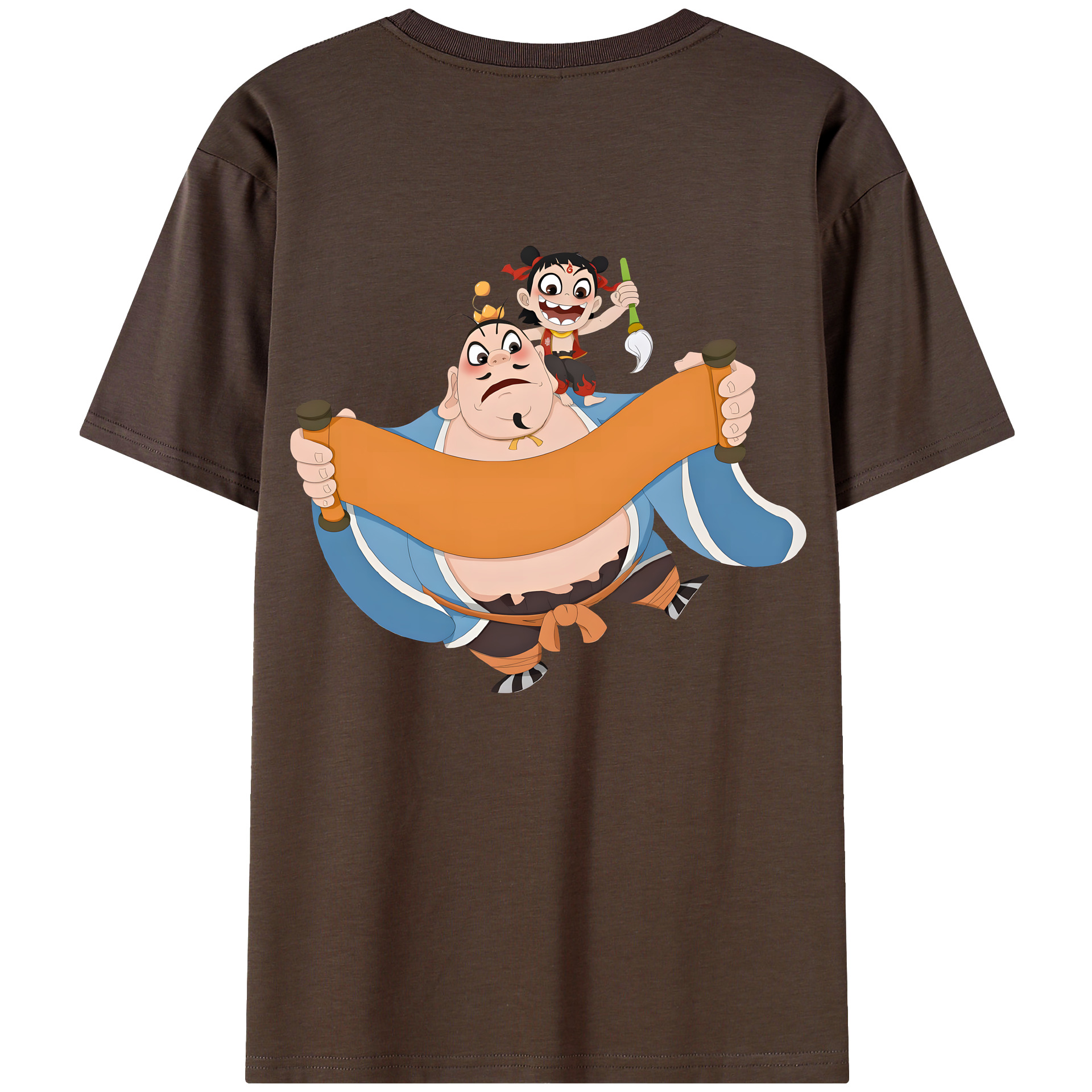 （画像用） Ne Zha 2 ナタ 魔童の大暴れ 綿100％半袖Tシャツ（背面プリント）