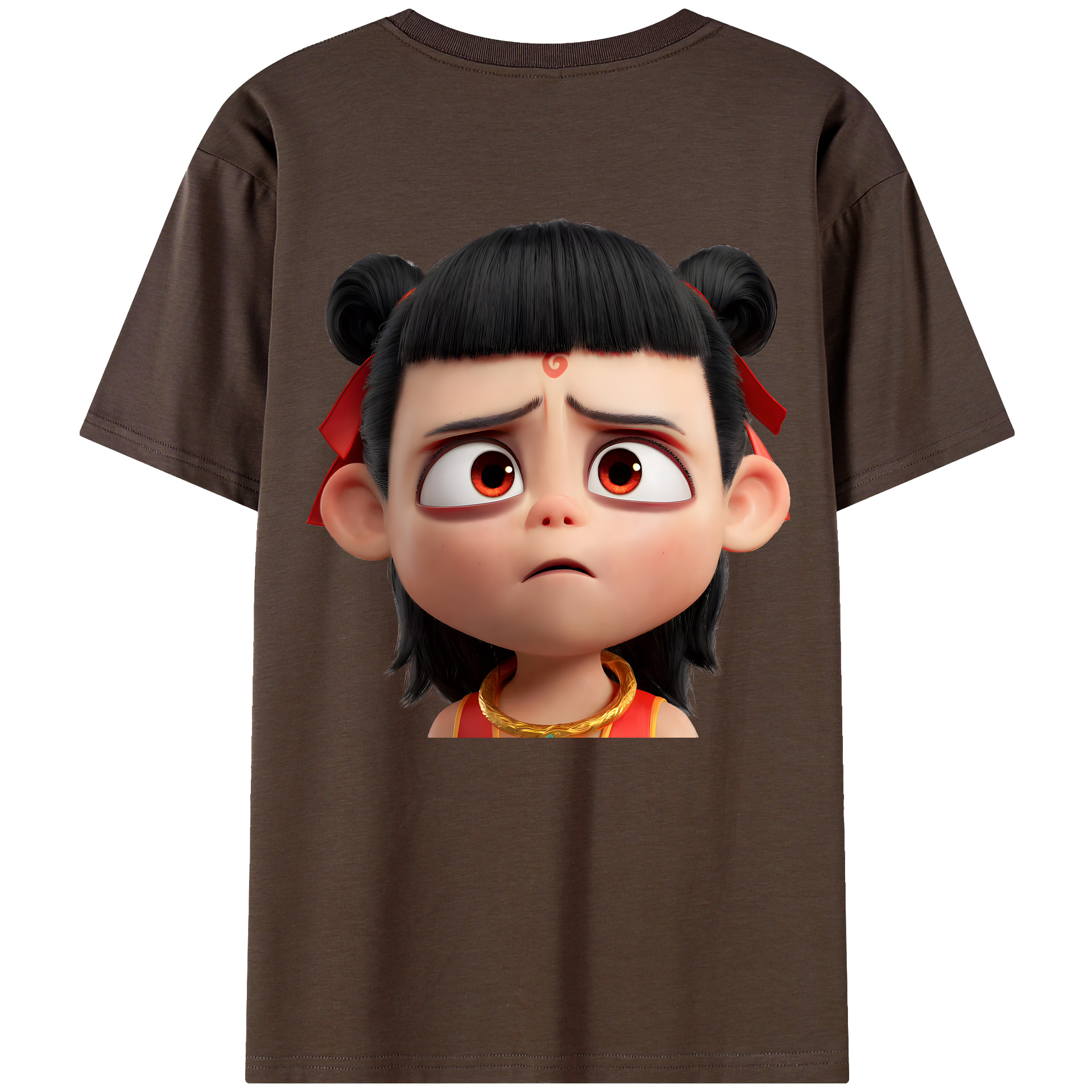 （画像用） Ne Zha 2 ナタ 魔童の大暴れ 綿100％半袖Tシャツ（背面プリント）