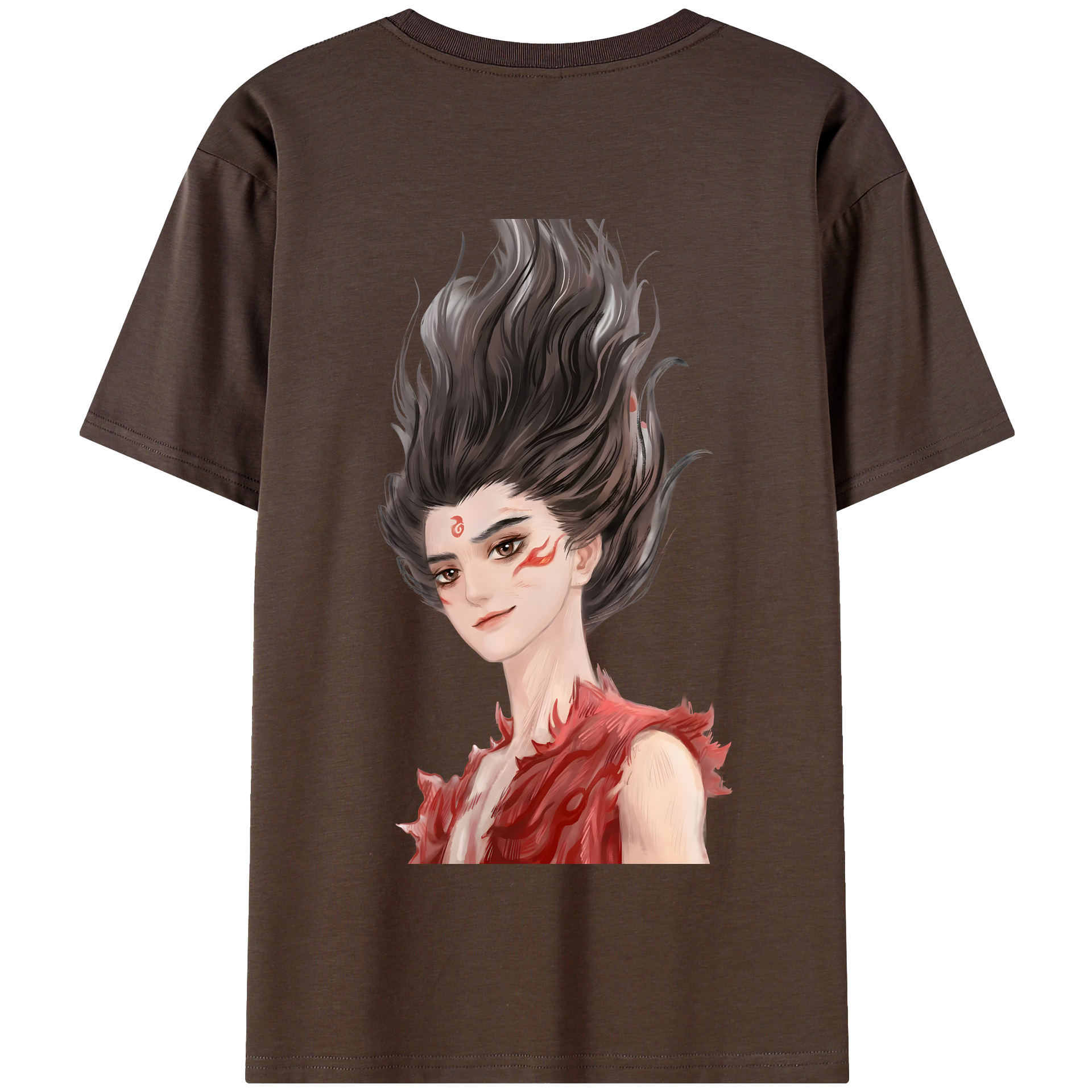 （画像用） Ne Zha 2 ナタ 魔童の大暴れ 綿100％半袖Tシャツ（背面プリント）