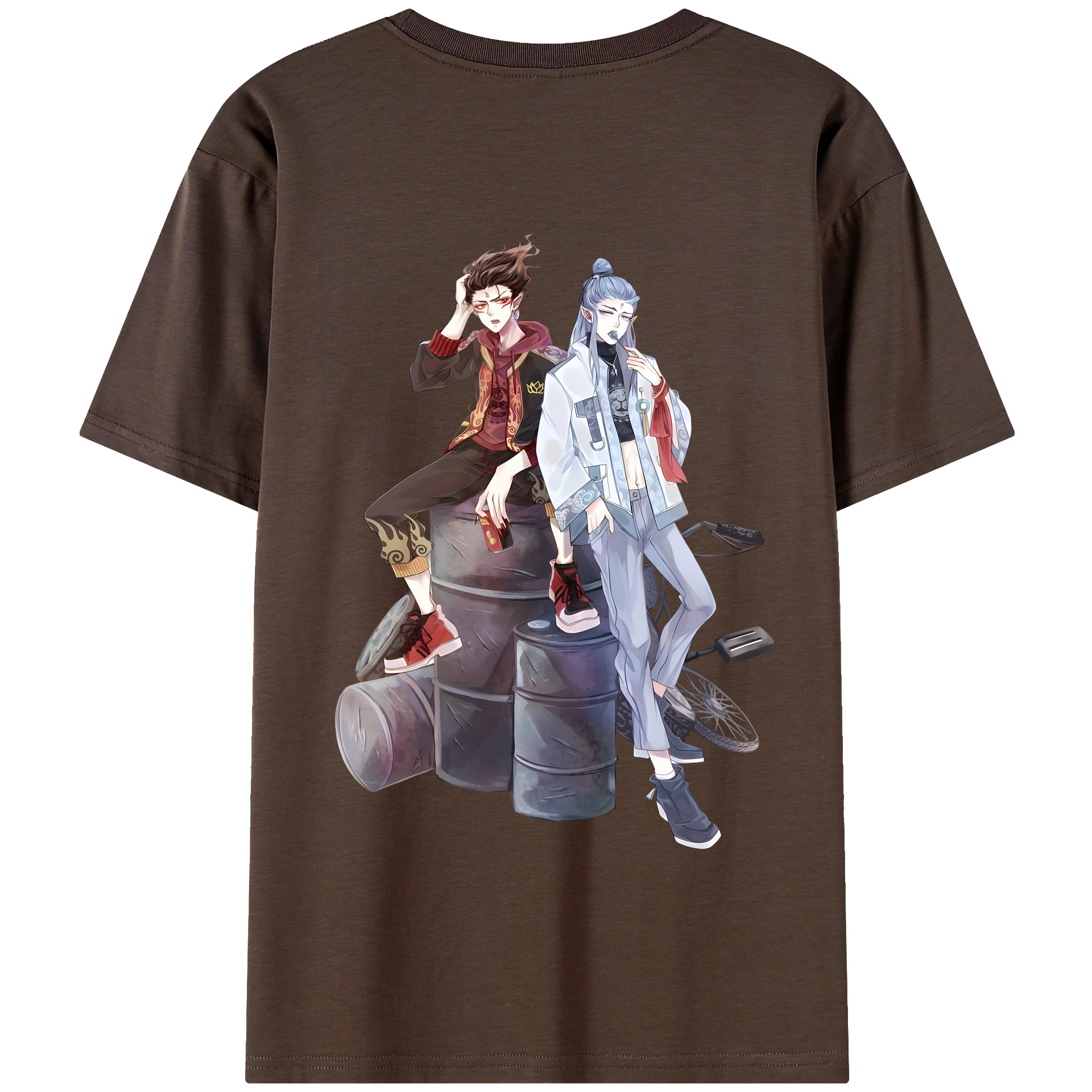 （画像用） Ne Zha 2 ナタ 魔童の大暴れ 綿100％半袖Tシャツ（背面プリント）