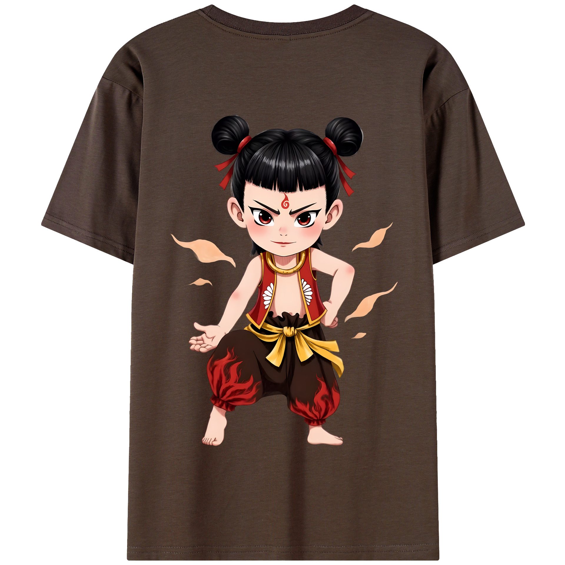 （画像用） Ne Zha 2 ナタ 魔童の大暴れ 綿100％半袖Tシャツ（背面プリント）
