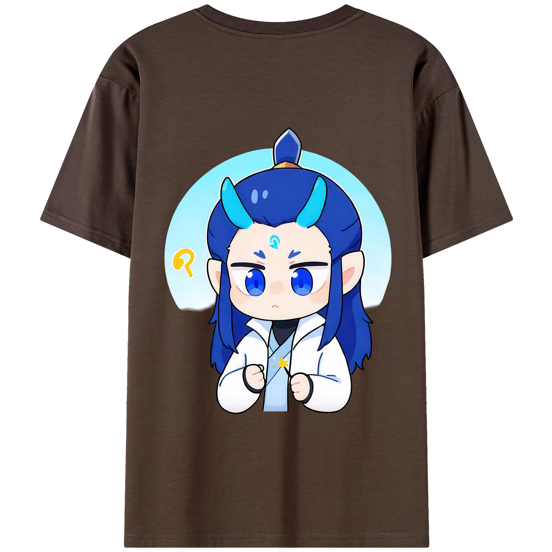 （画像用） Ne Zha 2 ナタ 魔童の大暴れ 綿100％半袖Tシャツ（背面プリント）