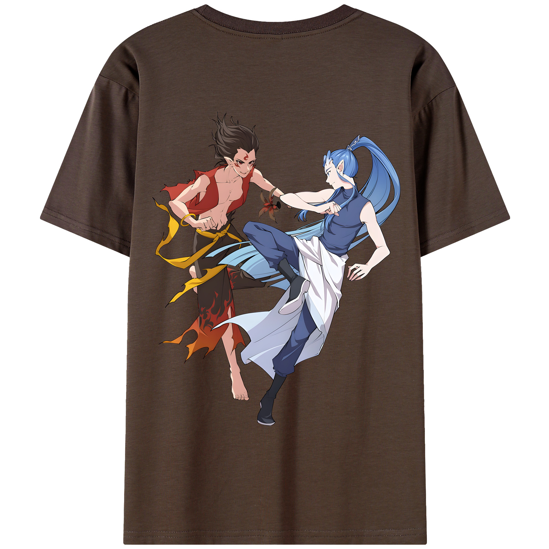 （画像用） Ne Zha 2 ナタ 魔童の大暴れ 綿100％半袖Tシャツ（背面プリント）