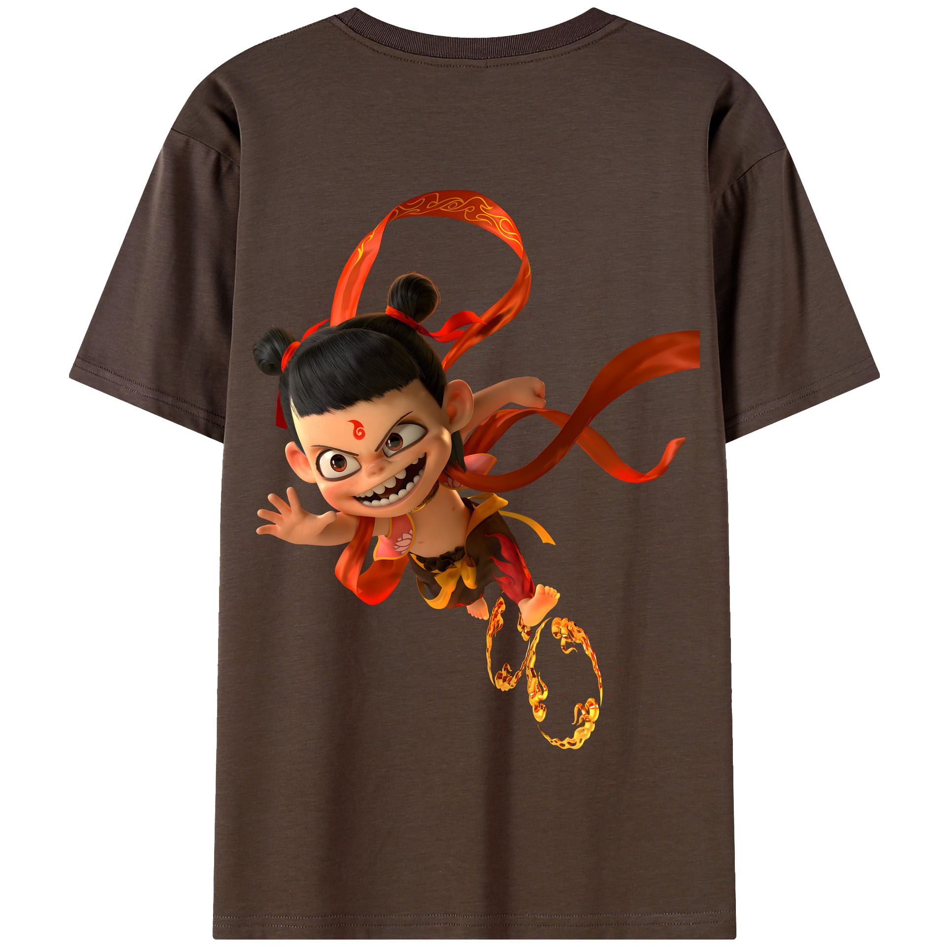 （画像用） Ne Zha 2 ナタ 魔童の大暴れ 綿100％半袖Tシャツ（背面プリント）