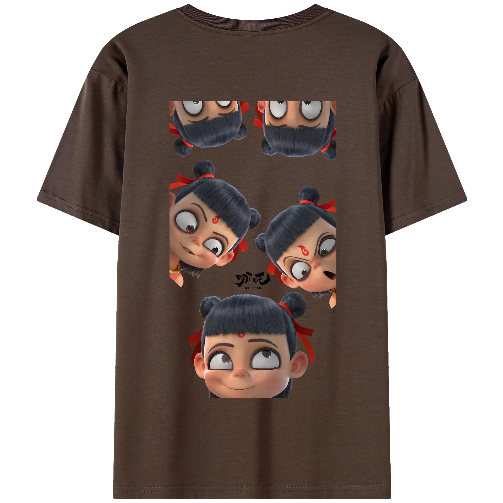 （画像用） Ne Zha 2 ナタ 魔童の大暴れ 綿100％半袖Tシャツ（背面プリント）
