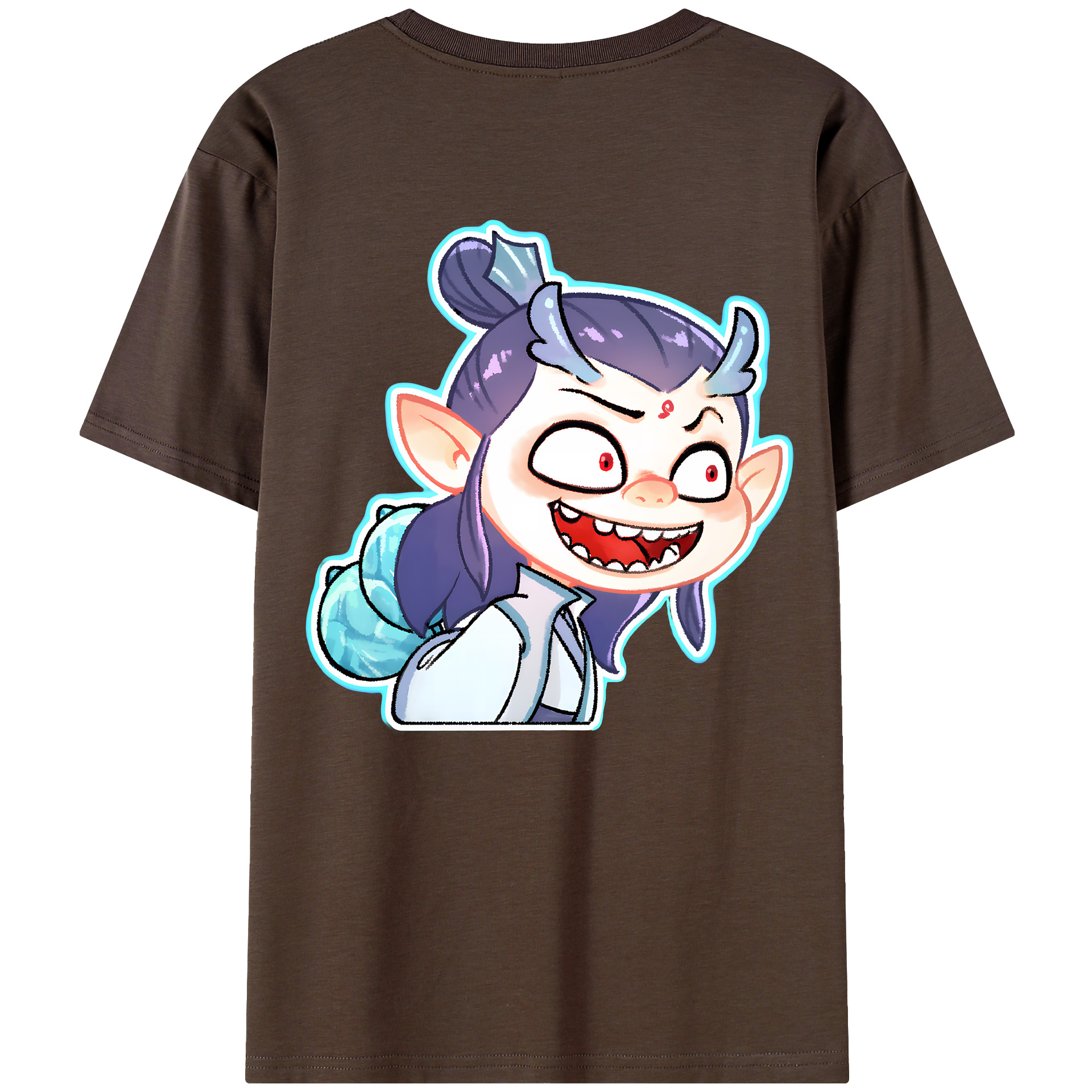 （画像用） Ne Zha 2 ナタ 魔童の大暴れ 綿100％半袖Tシャツ（背面プリント）