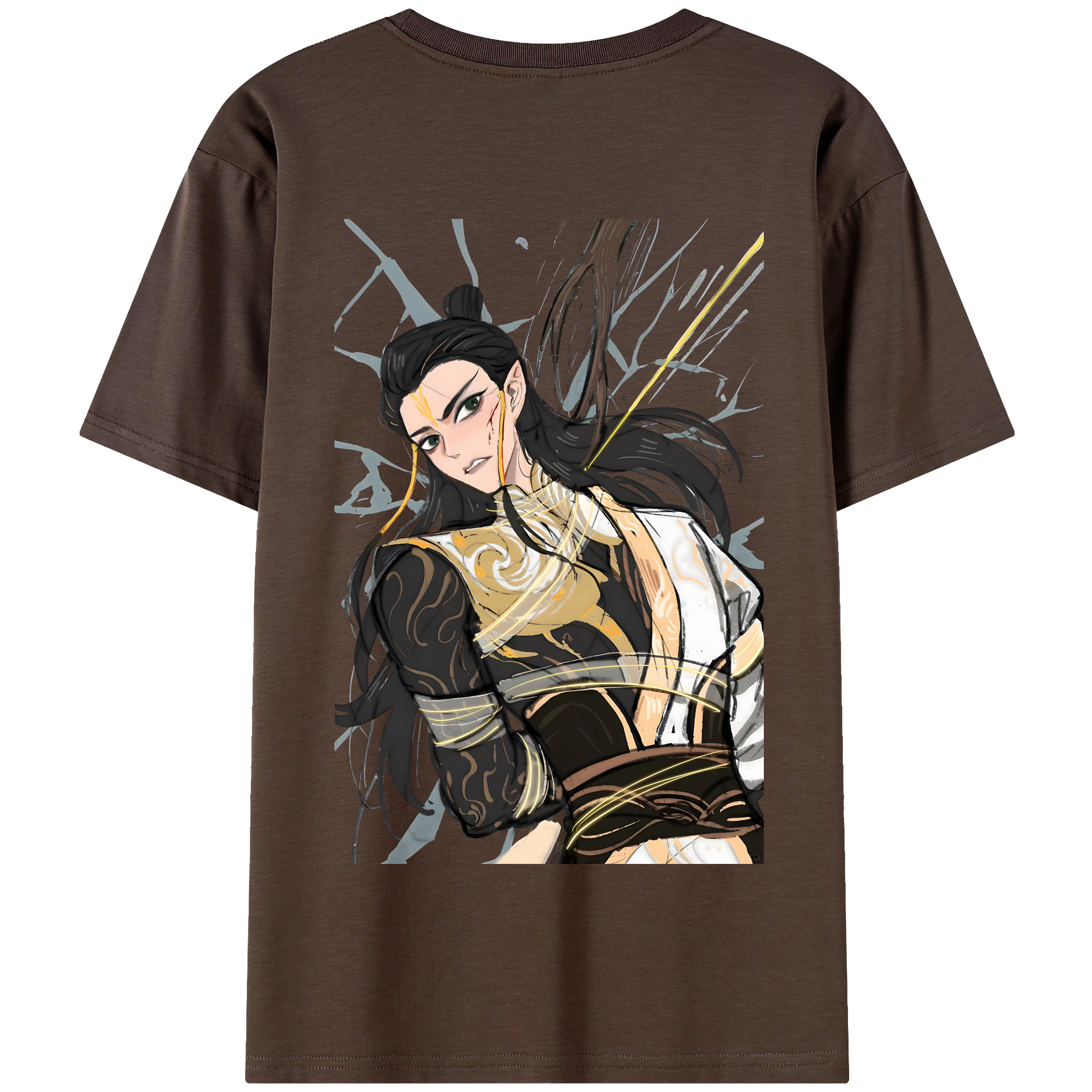 （画像用） Ne Zha 2 ナタ 魔童の大暴れ 綿100％半袖Tシャツ（背面プリント）