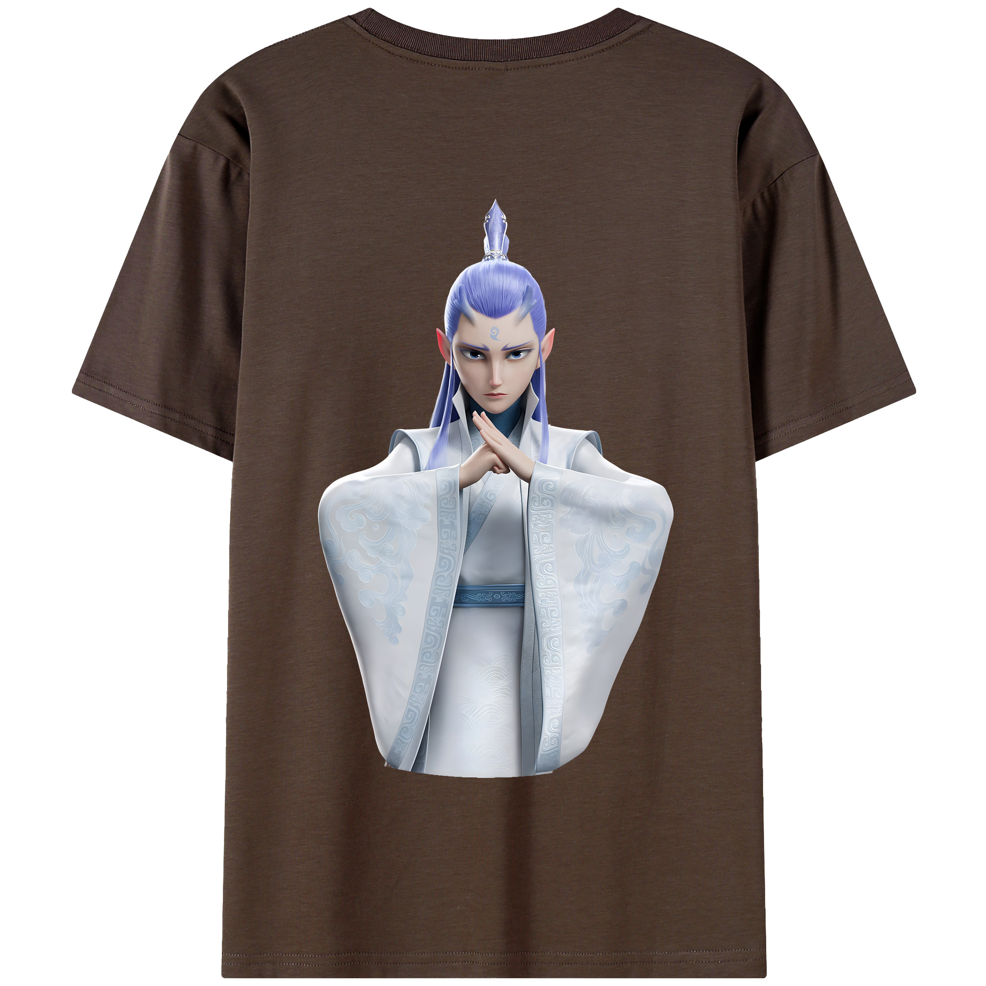 （画像用） Ne Zha 2 ナタ 魔童の大暴れ 綿100％半袖Tシャツ（背面プリント）