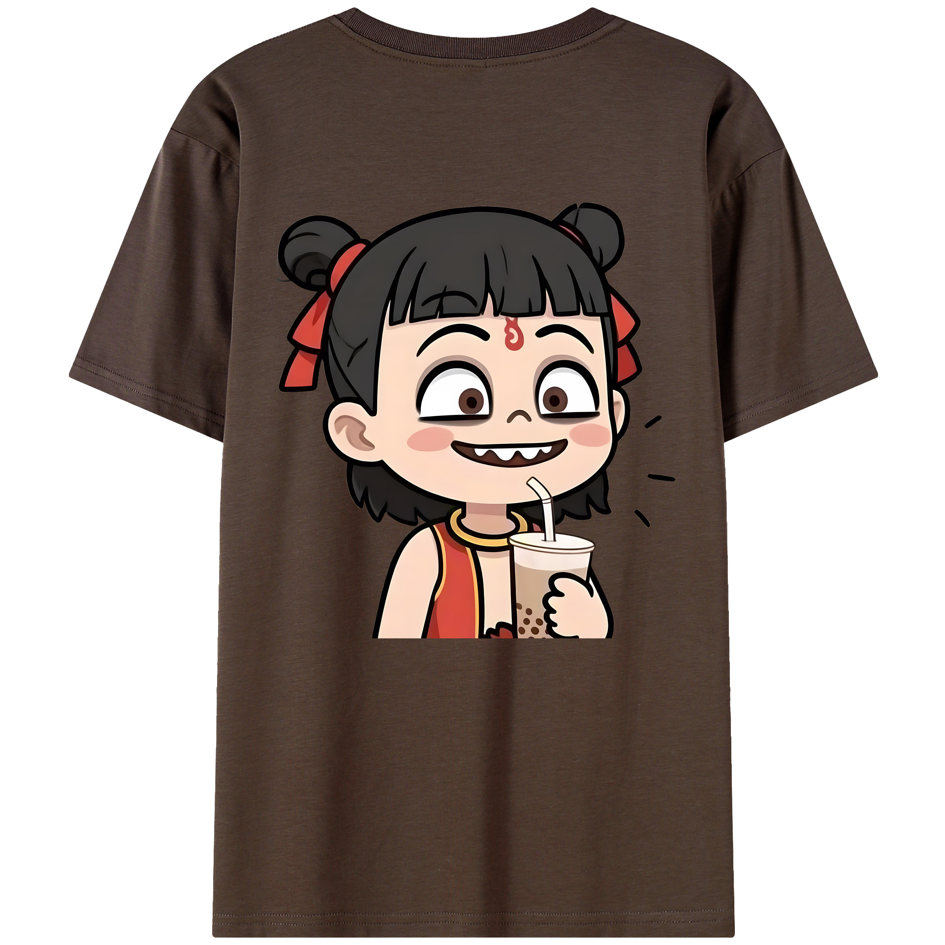 （画像用） Ne Zha 2 ナタ 魔童の大暴れ 綿100％半袖Tシャツ（背面プリント）
