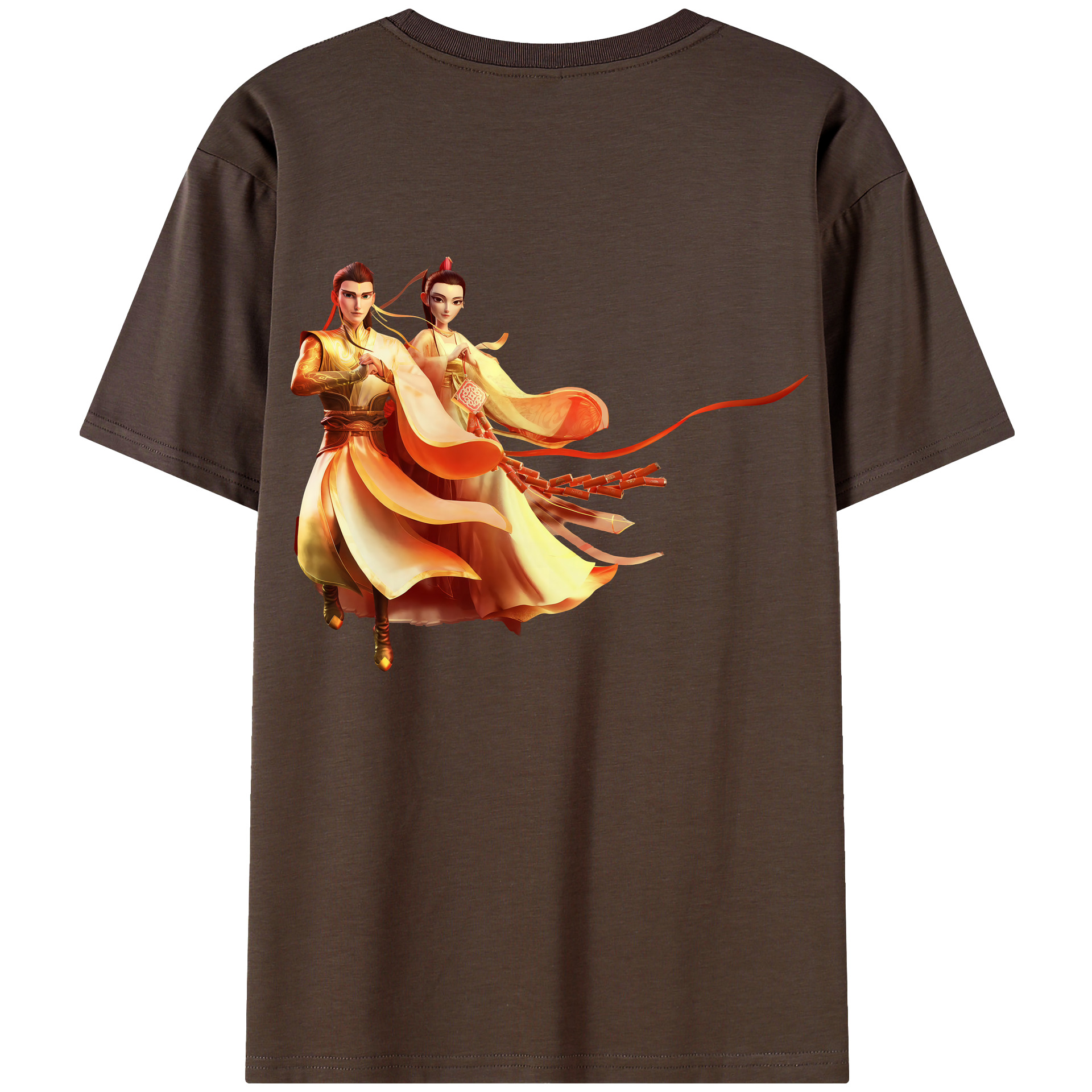 （画像用） Ne Zha 2 ナタ 魔童の大暴れ 綿100％半袖Tシャツ（背面プリント）
