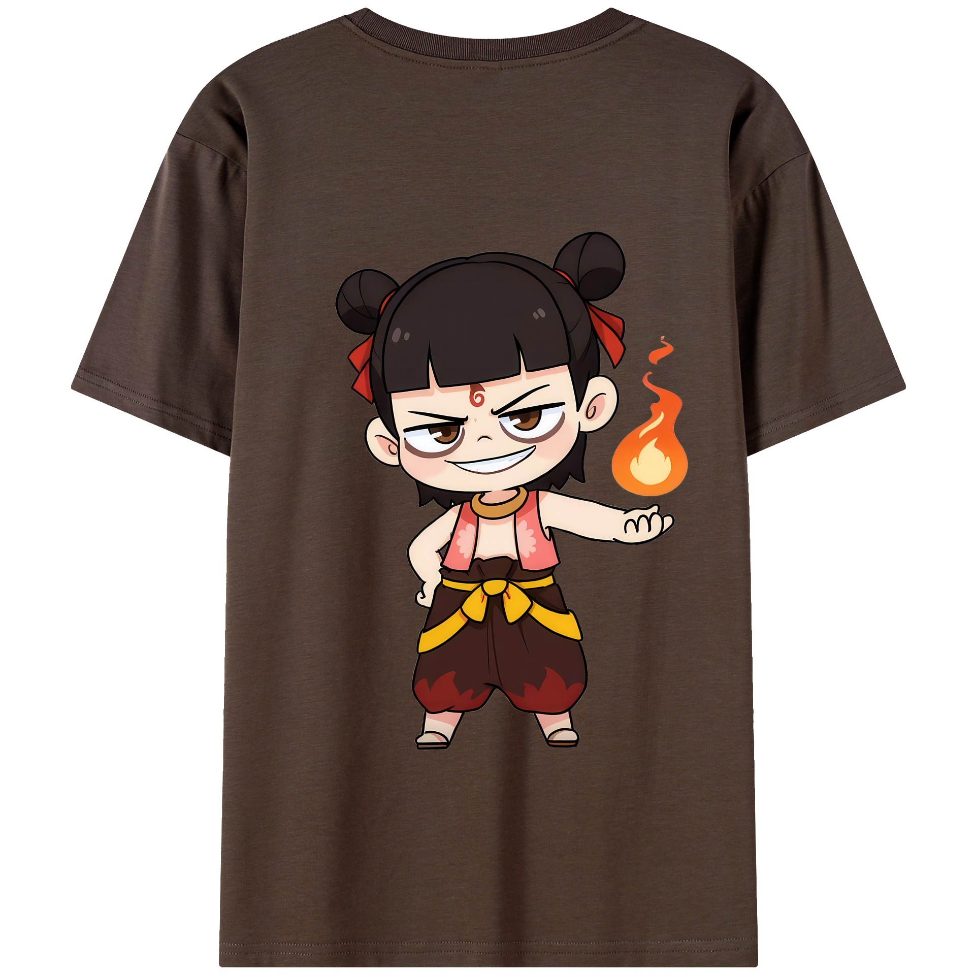 （画像用） Ne Zha 2 ナタ 魔童の大暴れ 綿100％半袖Tシャツ（背面プリント）
