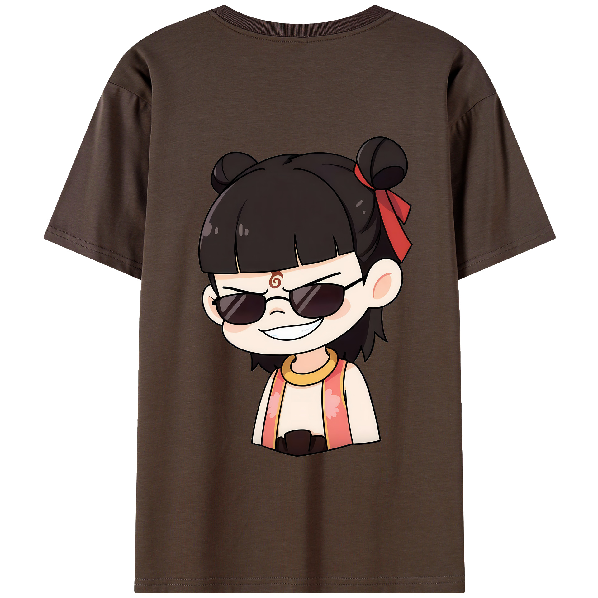 （画像用） Ne Zha 2 ナタ 魔童の大暴れ 綿100％半袖Tシャツ（背面プリント）