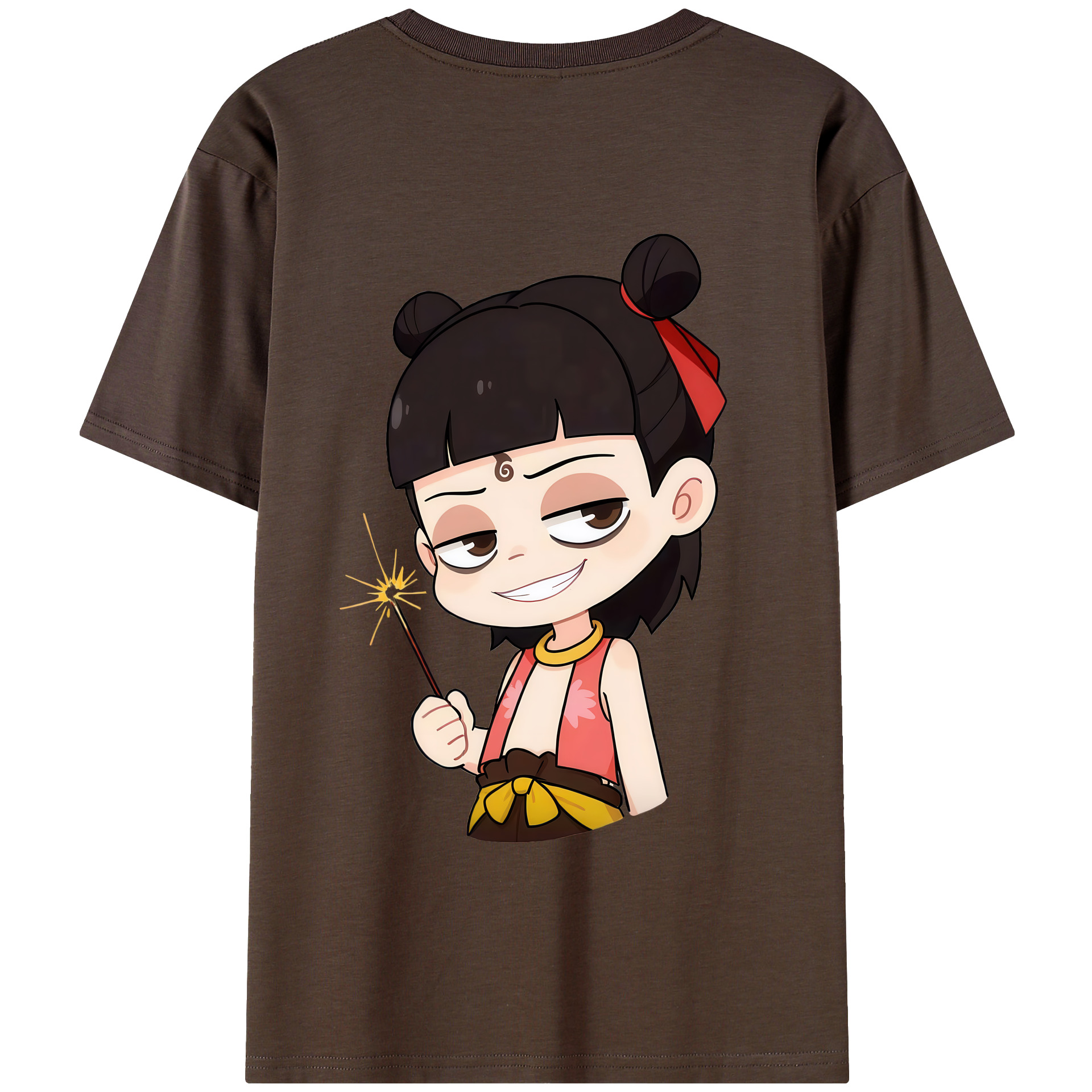 （画像用） Ne Zha 2 ナタ 魔童の大暴れ 綿100％半袖Tシャツ（背面プリント）