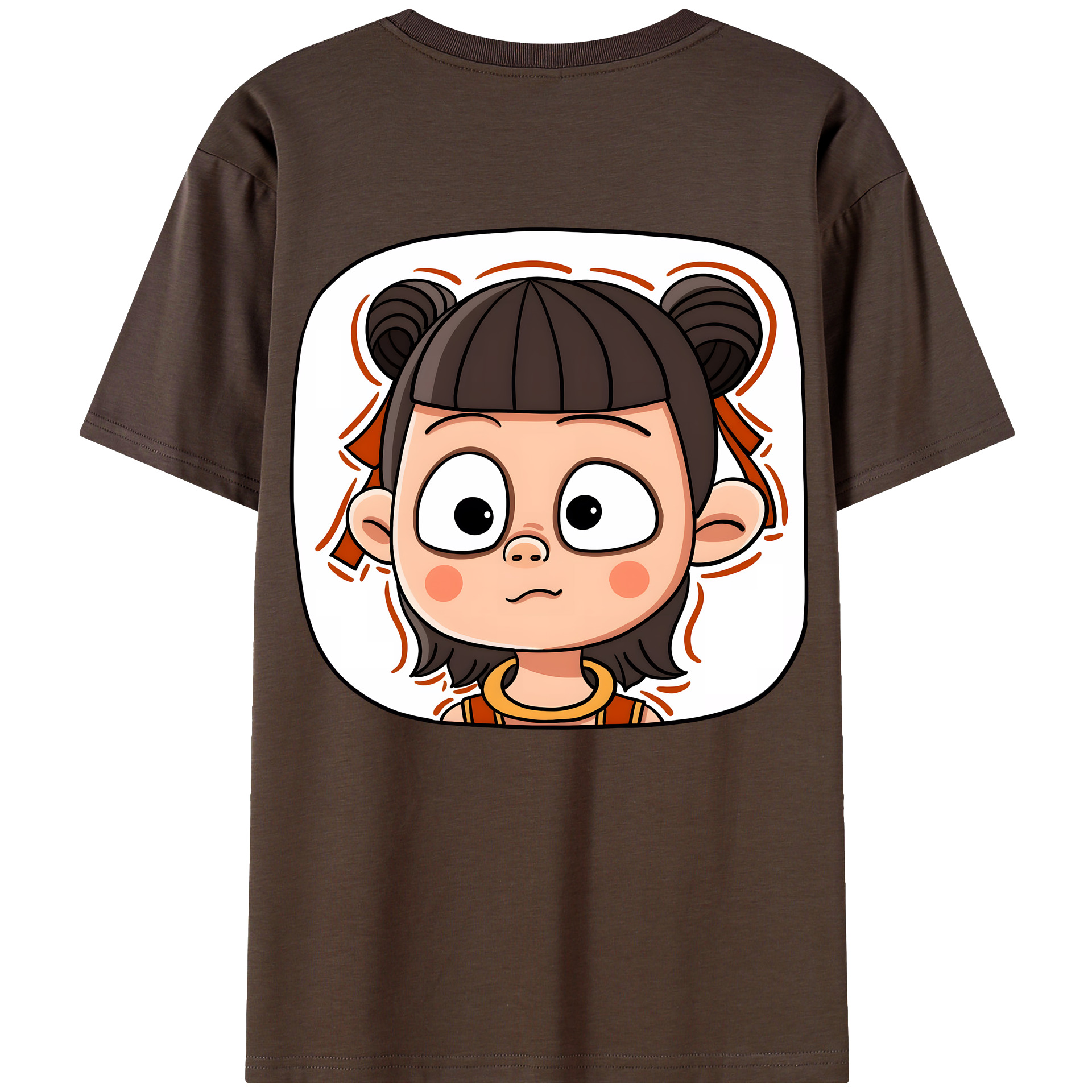 （画像用） Ne Zha 2 ナタ 魔童の大暴れ 綿100％半袖Tシャツ（背面プリント）