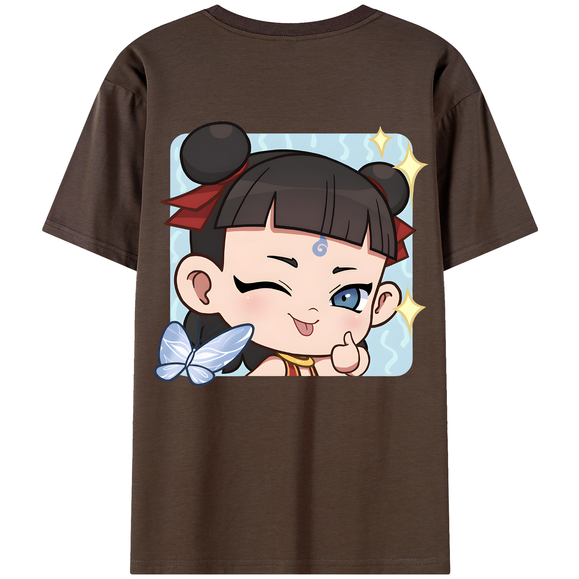 （画像用） Ne Zha 2 ナタ 魔童の大暴れ 綿100％半袖Tシャツ（背面プリント）