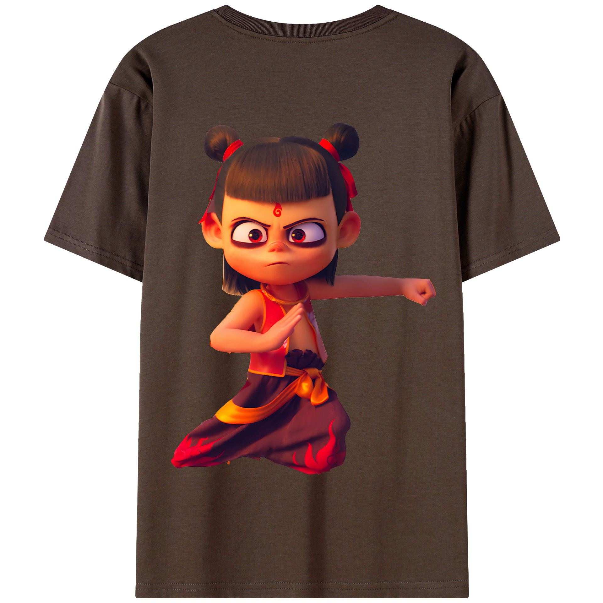 （画像用） Ne Zha 2 ナタ 魔童の大暴れ 綿100％半袖Tシャツ（背面プリント）