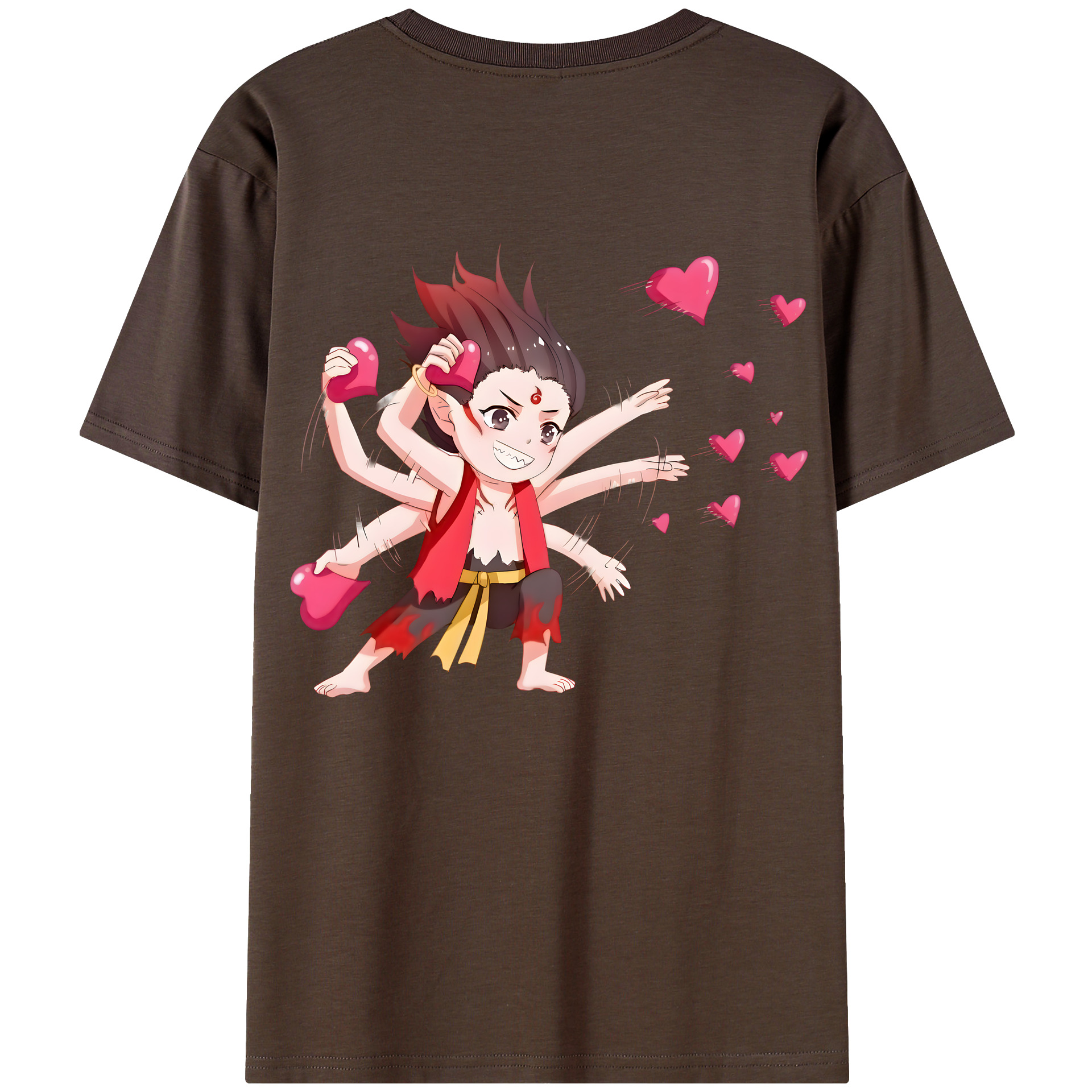 （画像用） Ne Zha 2 ナタ 魔童の大暴れ 綿100％半袖Tシャツ（背面プリント）