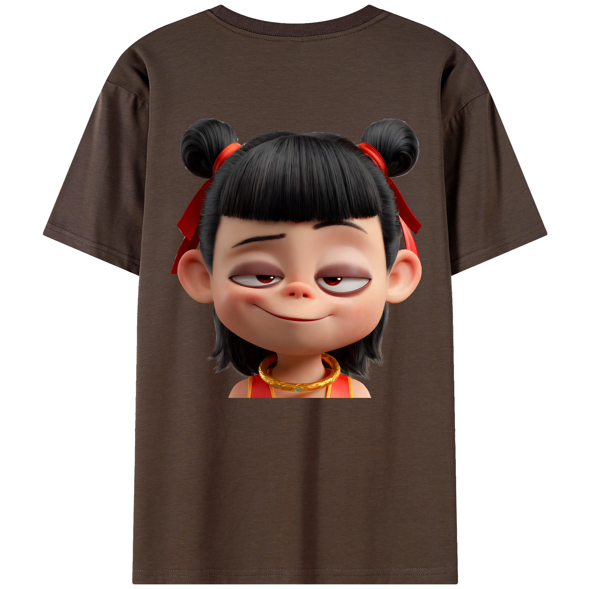（画像用） Ne Zha 2 ナタ 魔童の大暴れ 綿100％半袖Tシャツ（背面プリント）