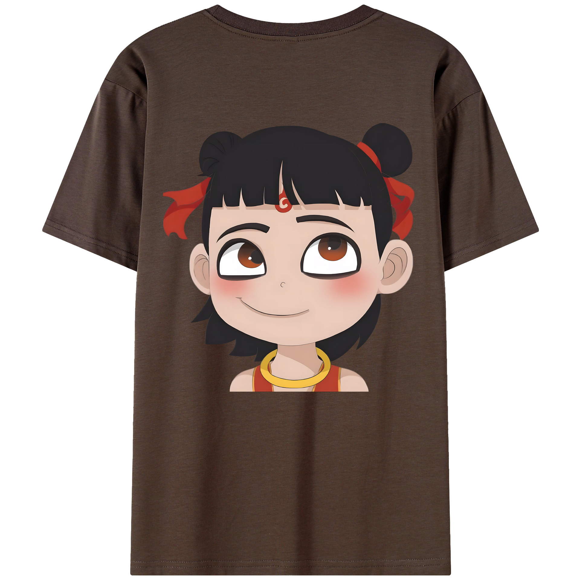 （画像用） Ne Zha 2 ナタ 魔童の大暴れ 綿100％半袖Tシャツ（背面プリント）