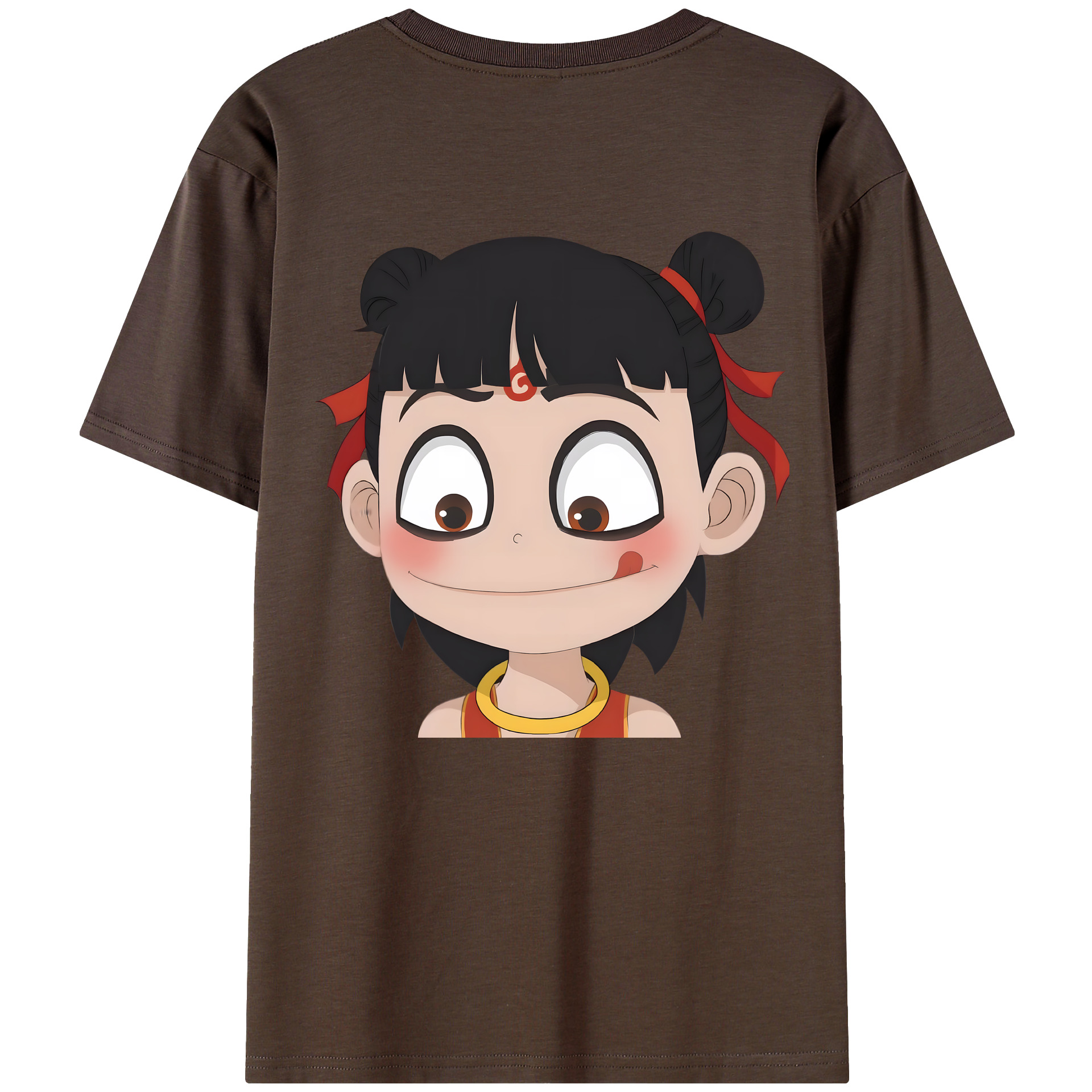 （画像用） Ne Zha 2 ナタ 魔童の大暴れ 綿100％半袖Tシャツ（背面プリント）