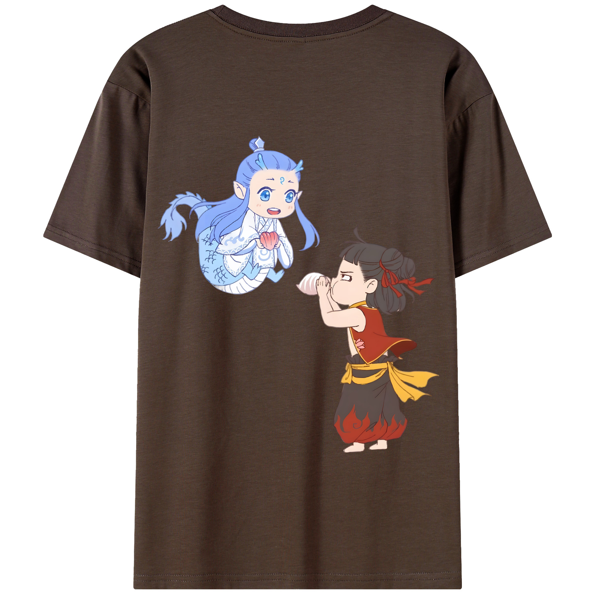 （画像用） Ne Zha 2 ナタ 魔童の大暴れ 綿100％半袖Tシャツ（背面プリント）