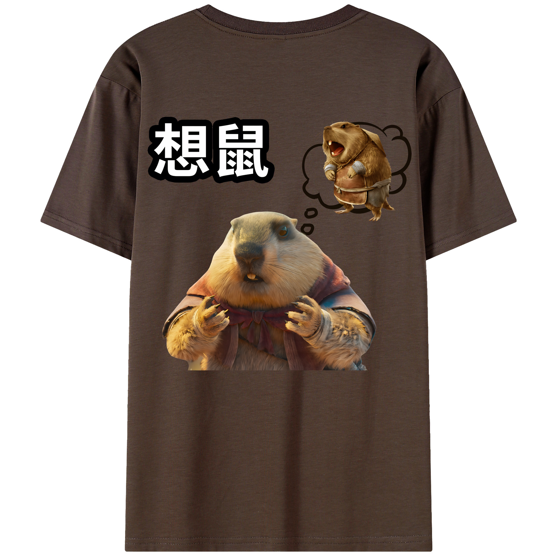 （画像用） Ne Zha 2 ナタ 魔童の大暴れ 綿100％半袖Tシャツ（背面プリント）