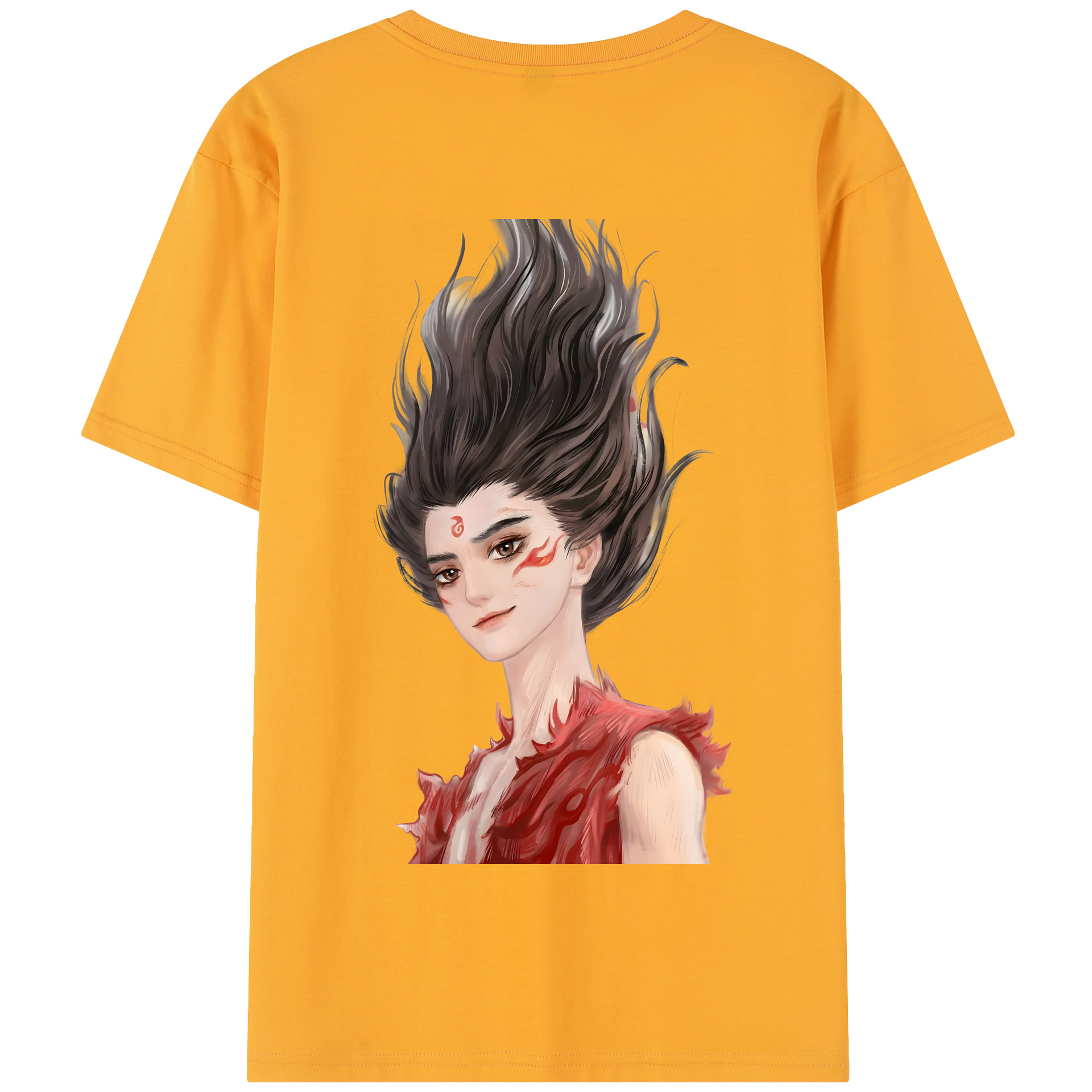（画像用） Ne Zha 2 ナタ 魔童の大暴れ 綿100％半袖Tシャツ（背面プリント）