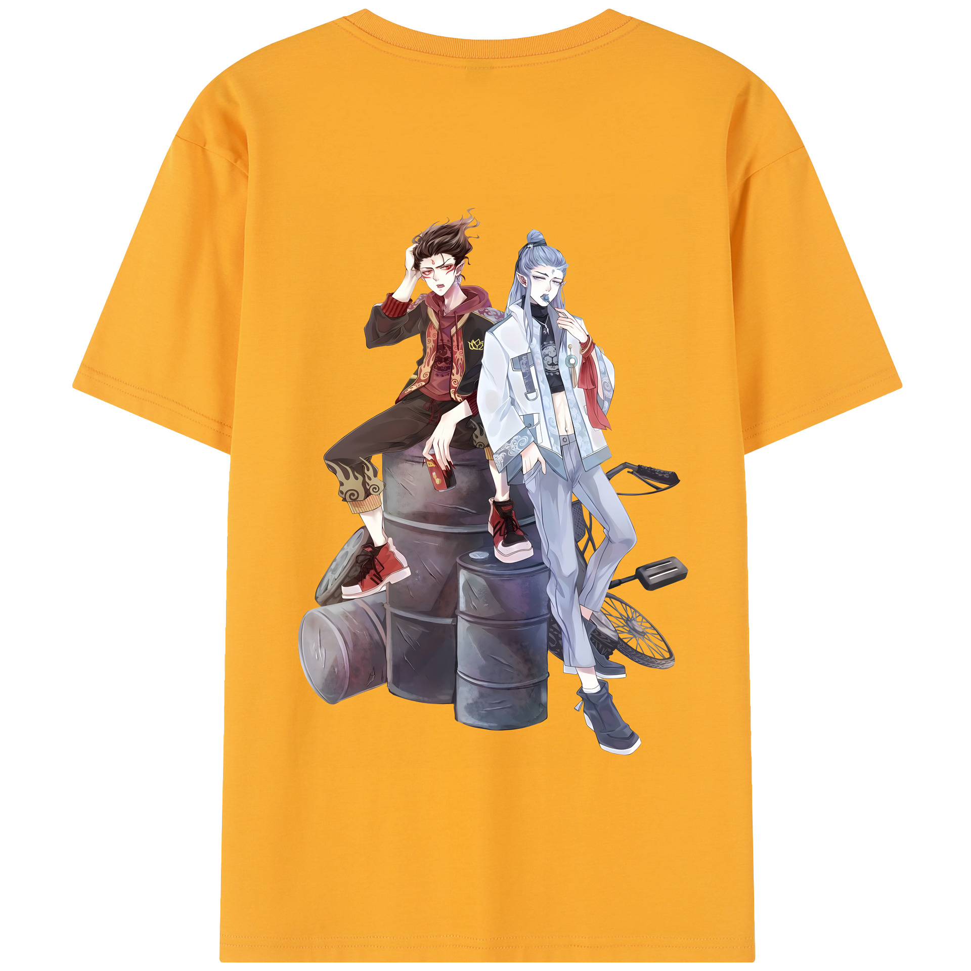 （画像用） Ne Zha 2 ナタ 魔童の大暴れ 綿100％半袖Tシャツ（背面プリント）