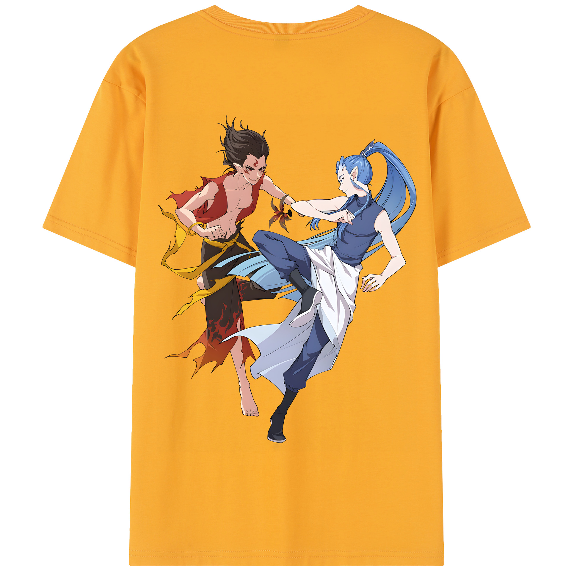 （画像用） Ne Zha 2 ナタ 魔童の大暴れ 綿100％半袖Tシャツ（背面プリント）