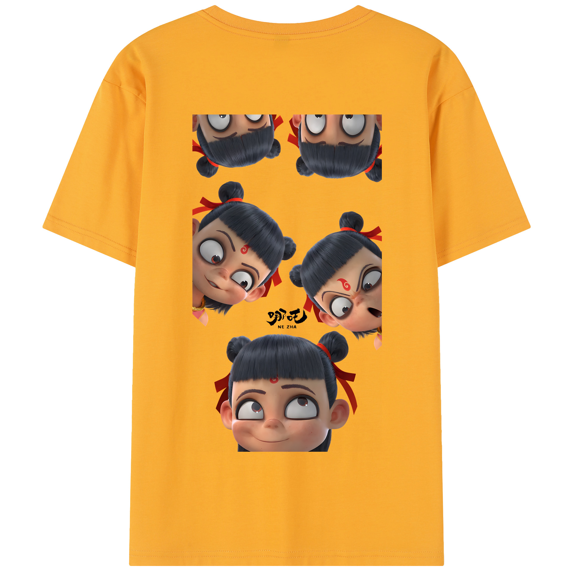 （画像用） Ne Zha 2 ナタ 魔童の大暴れ 綿100％半袖Tシャツ（背面プリント）