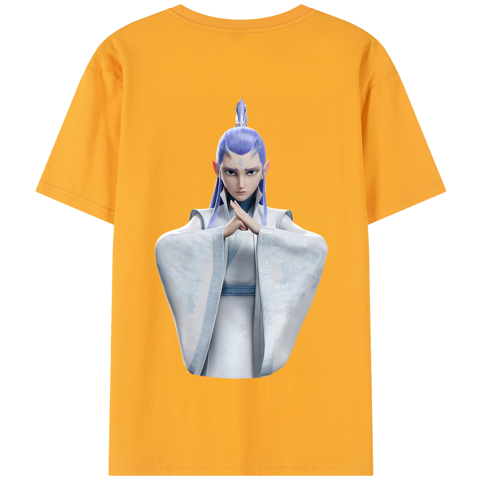（画像用） Ne Zha 2 ナタ 魔童の大暴れ 綿100％半袖Tシャツ（背面プリント）