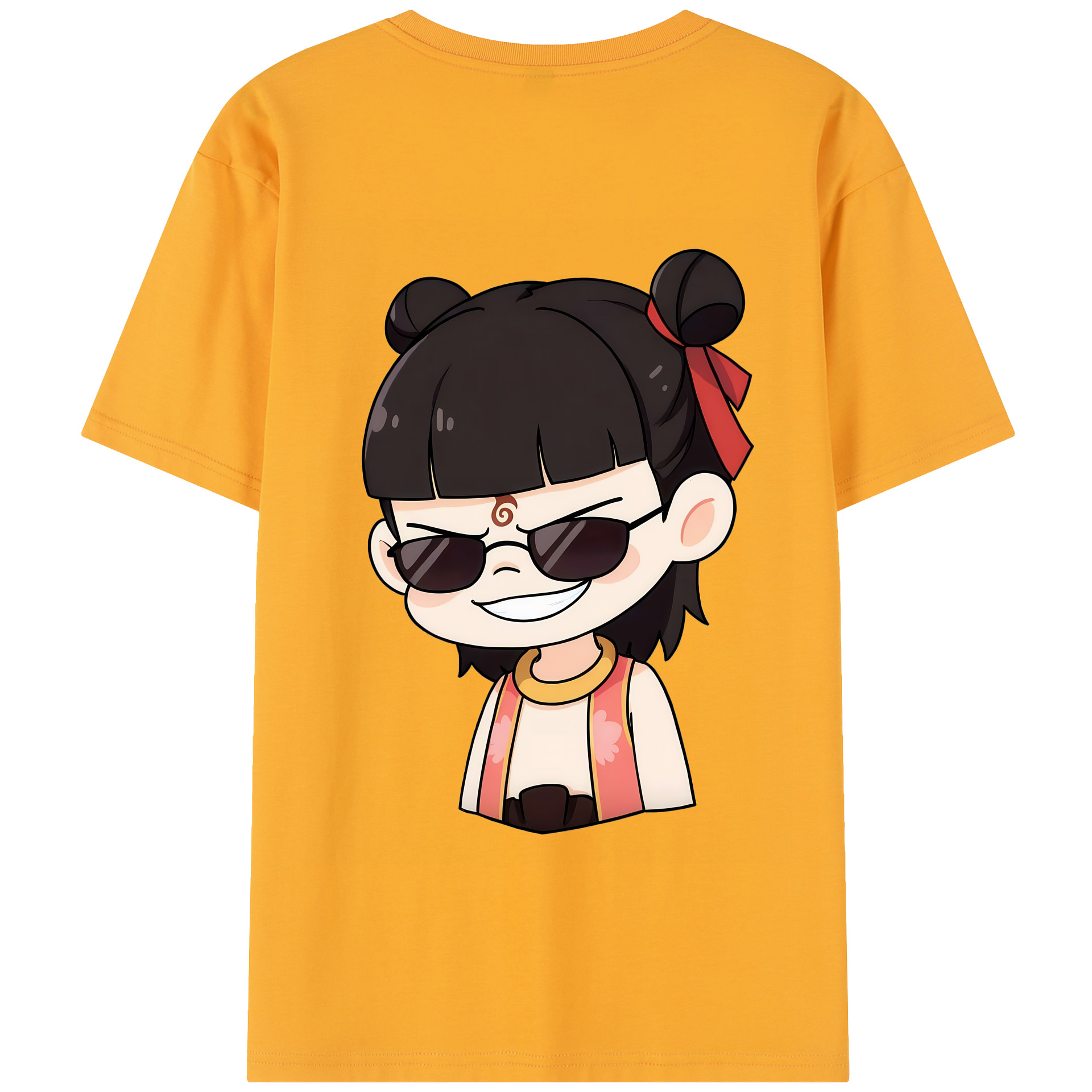 （画像用） Ne Zha 2 ナタ 魔童の大暴れ 綿100％半袖Tシャツ（背面プリント）