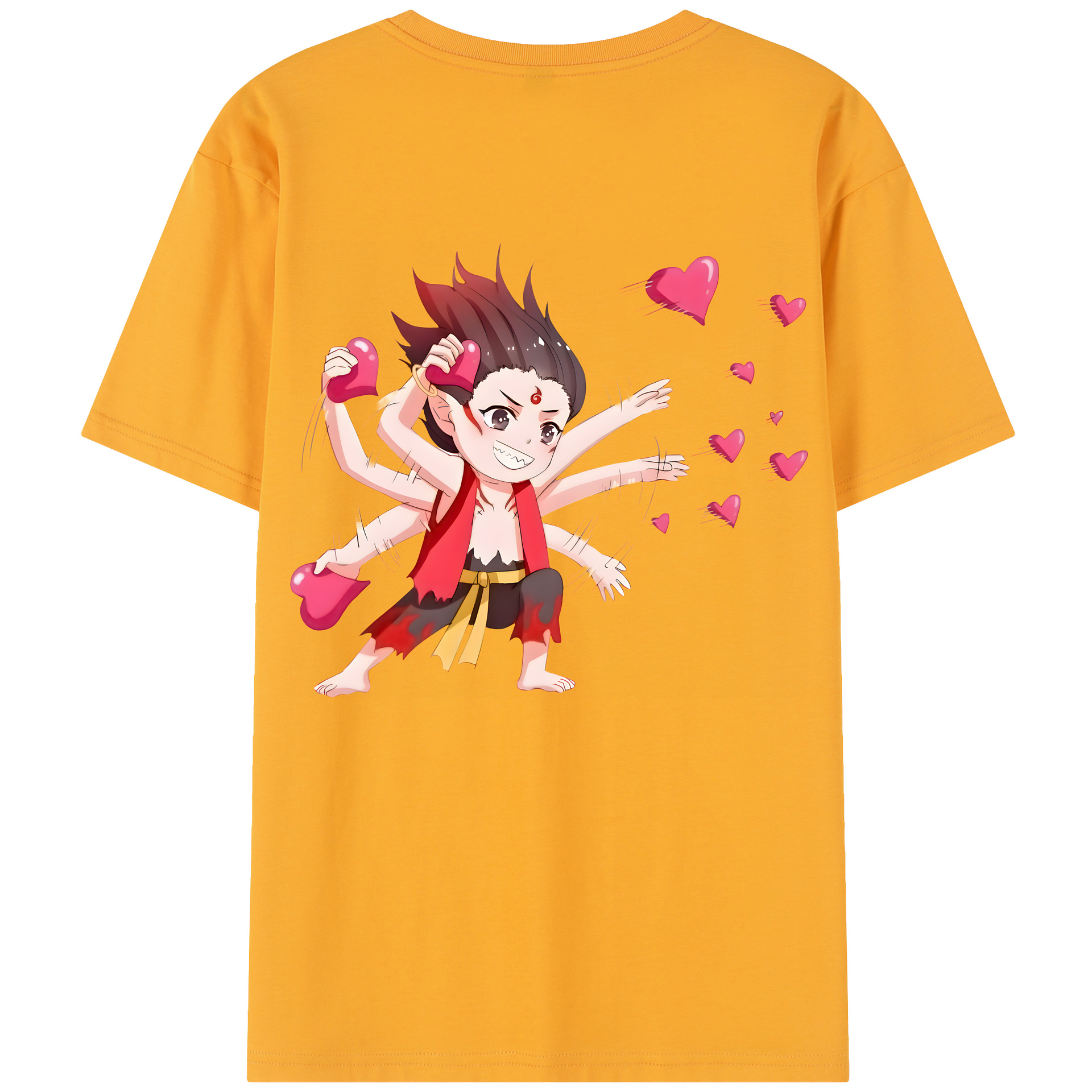 （画像用） Ne Zha 2 ナタ 魔童の大暴れ 綿100％半袖Tシャツ（背面プリント）
