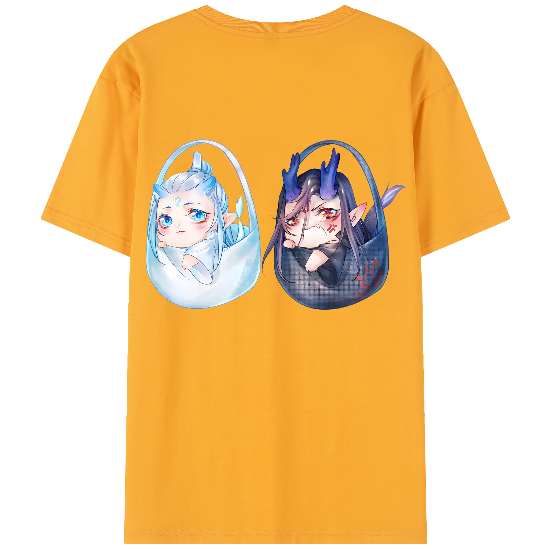 （画像用） Ne Zha 2 ナタ 魔童の大暴れ 綿100％半袖Tシャツ（背面プリント）