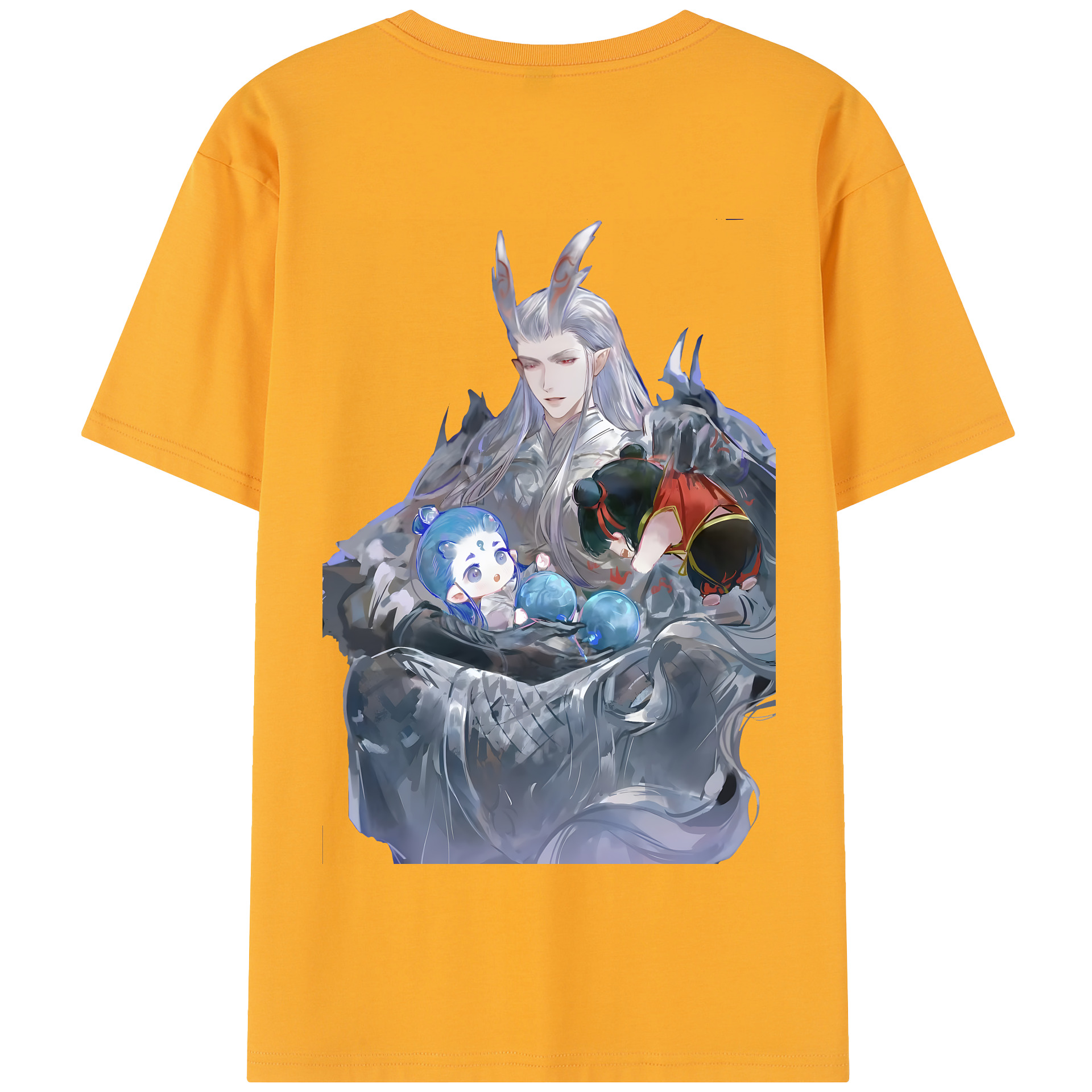 （画像用） Ne Zha 2 ナタ 魔童の大暴れ 綿100％半袖Tシャツ（背面プリント）