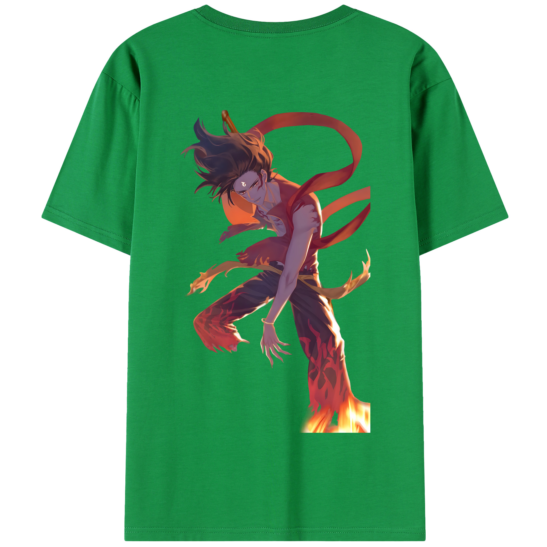 （画像用） Ne Zha 2 ナタ 魔童の大暴れ 綿100％半袖Tシャツ（背面プリント）